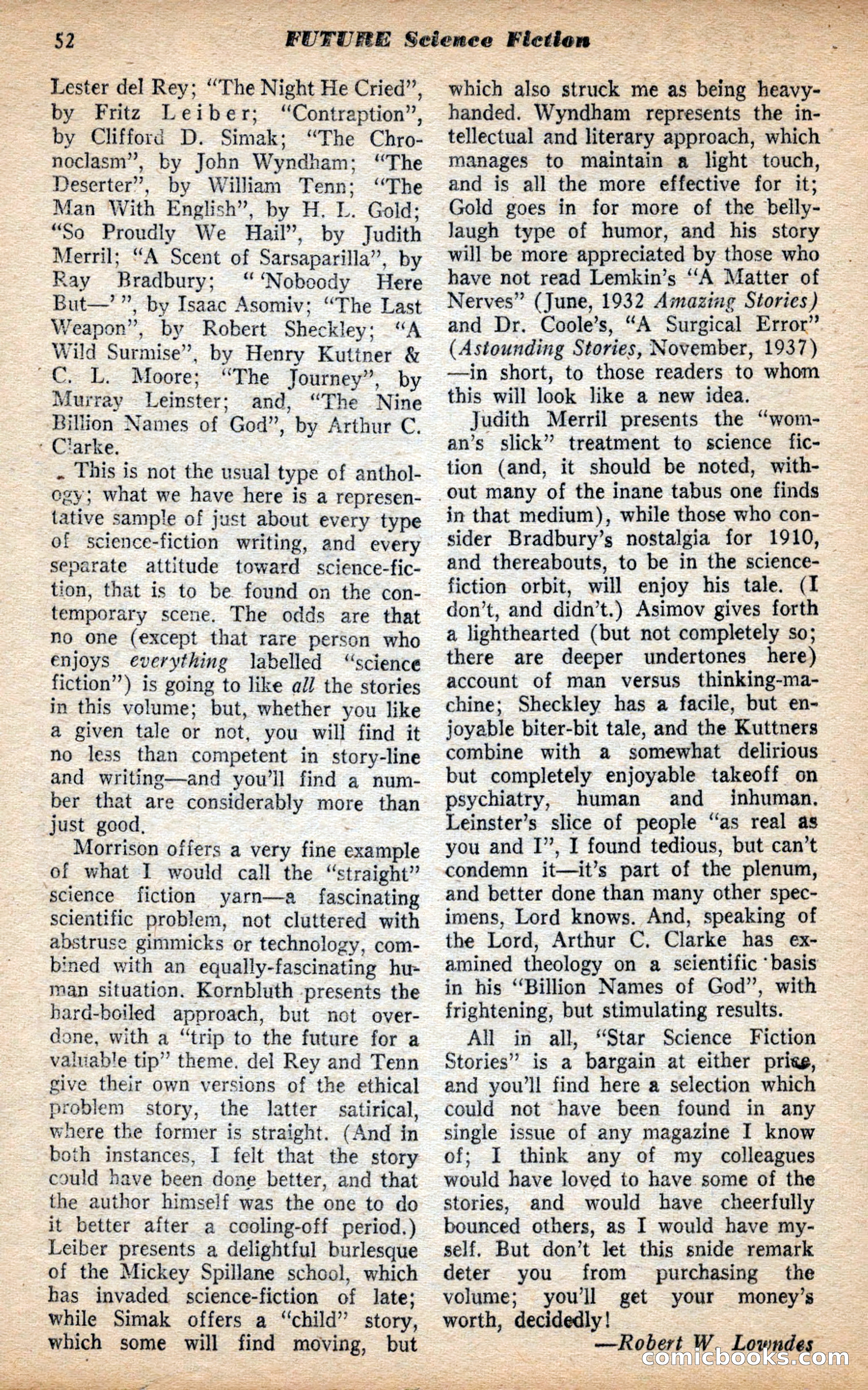 Future Science Fiction, May 1953 — page 52 of 100