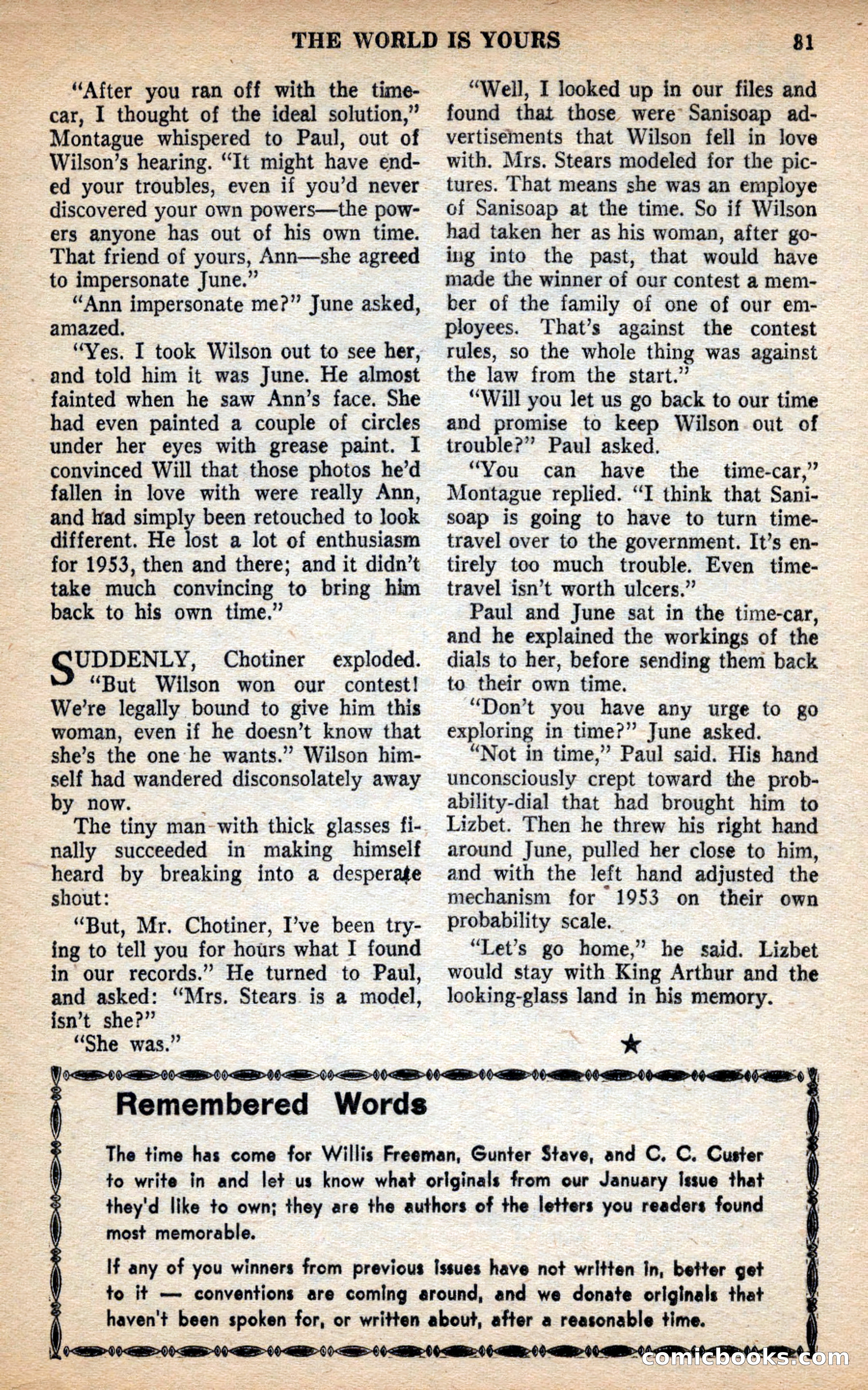 Future Science Fiction, May 1953 — page 81 of 100