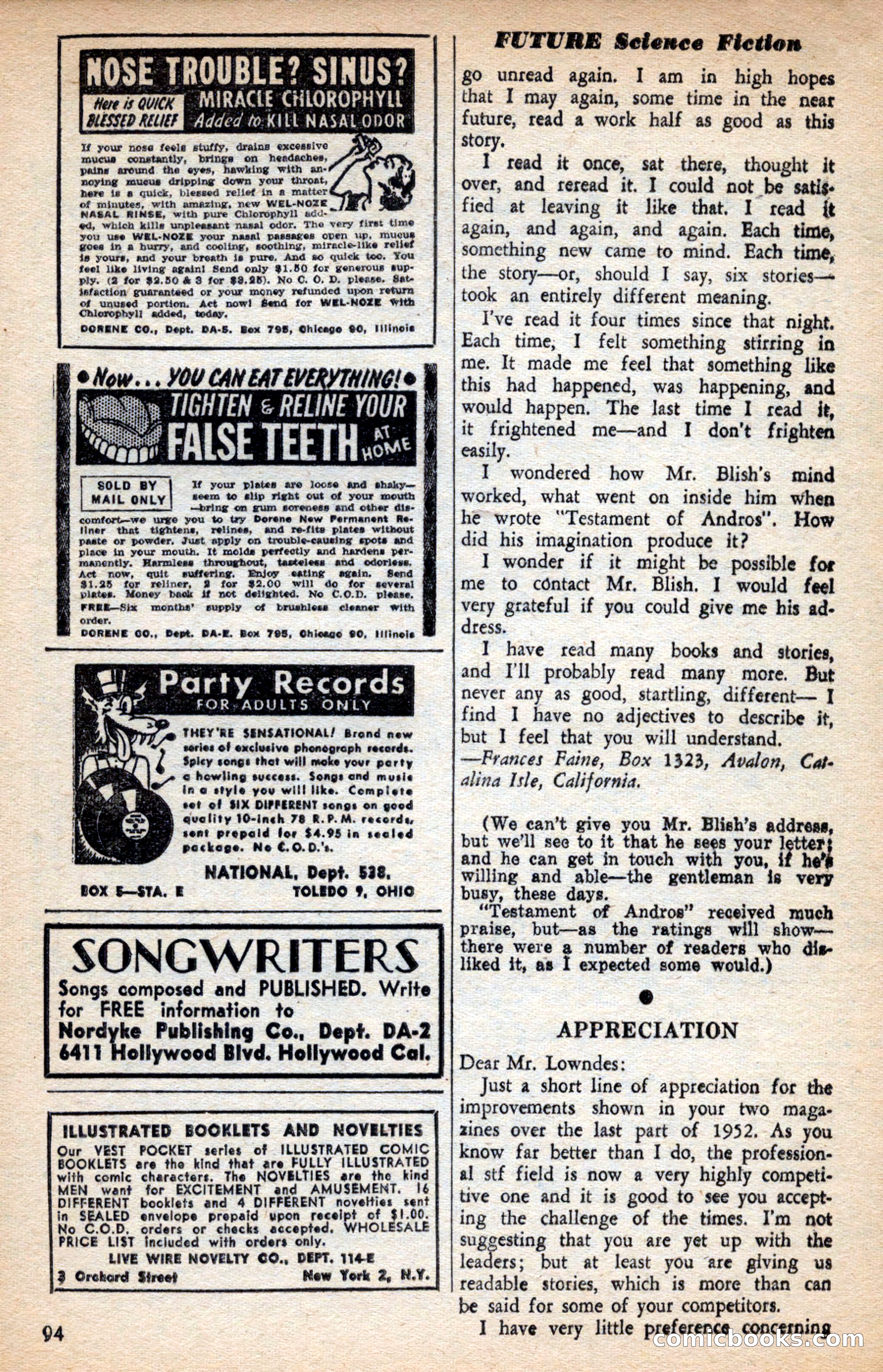 Future Science Fiction, May 1953 — page 94 of 100