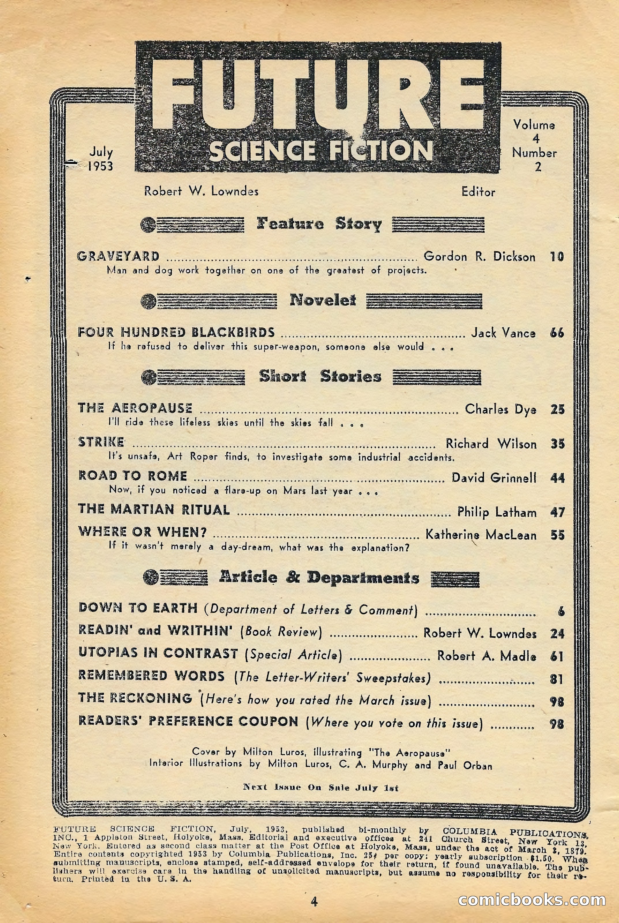 Future Science Fiction, July 1953 — page 5 of 101