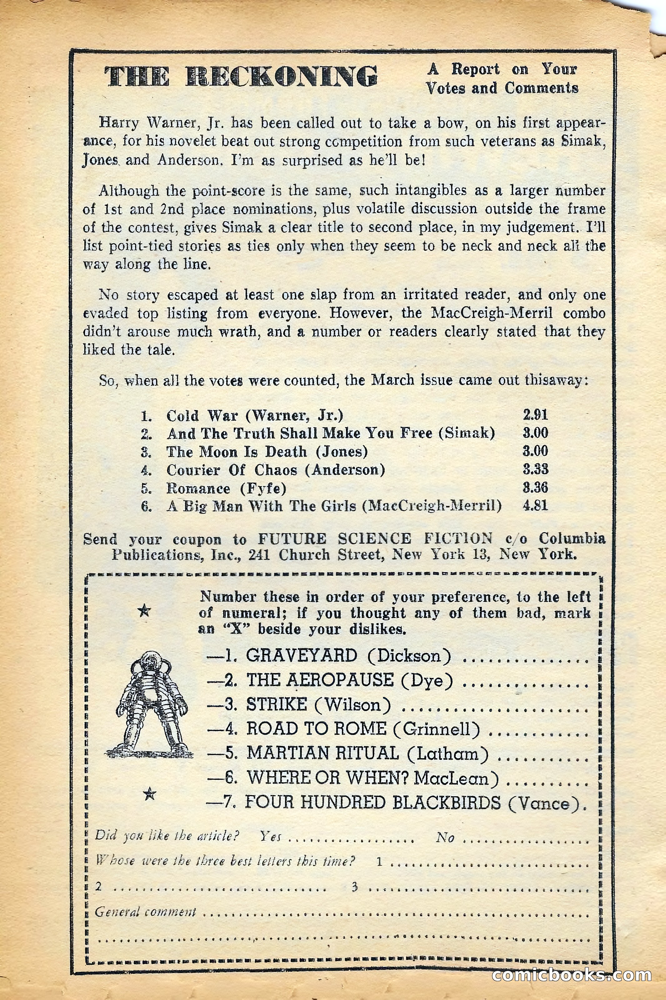 Future Science Fiction, July 1953 — page 99 of 101