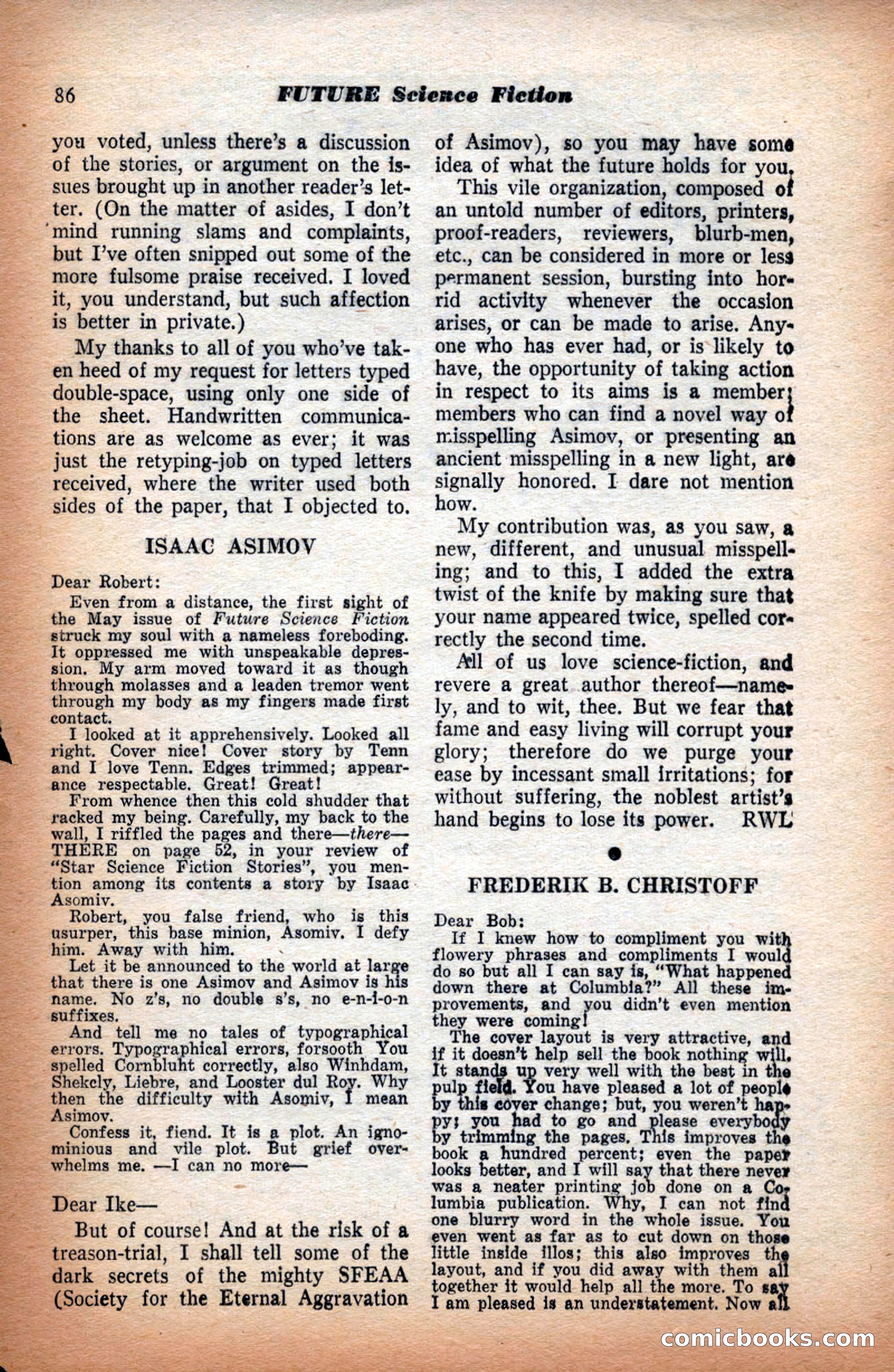Future Science Fiction, September 1953 — page 86 of 100