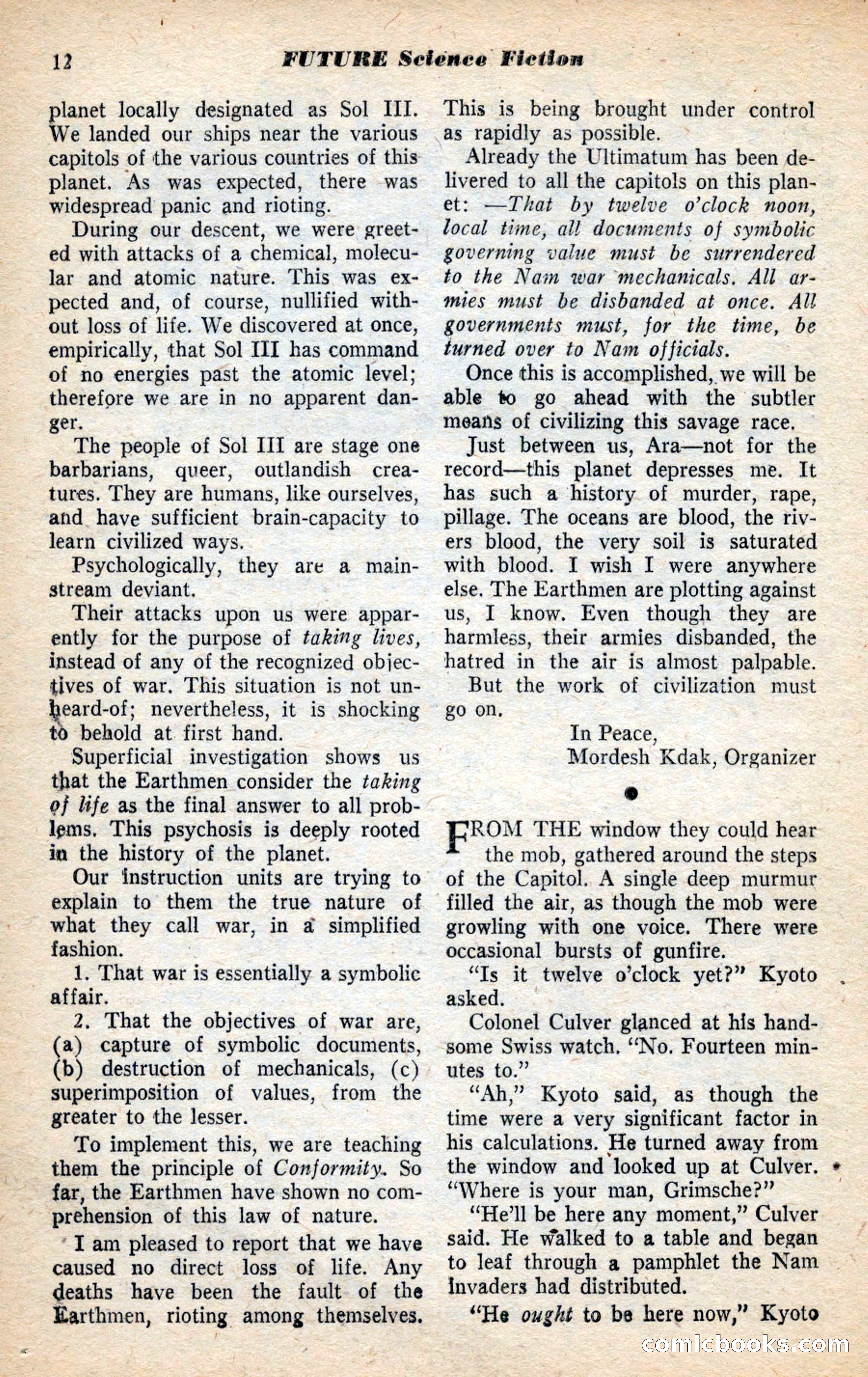 Future Science Fiction, November 1953 — page 12 of 100