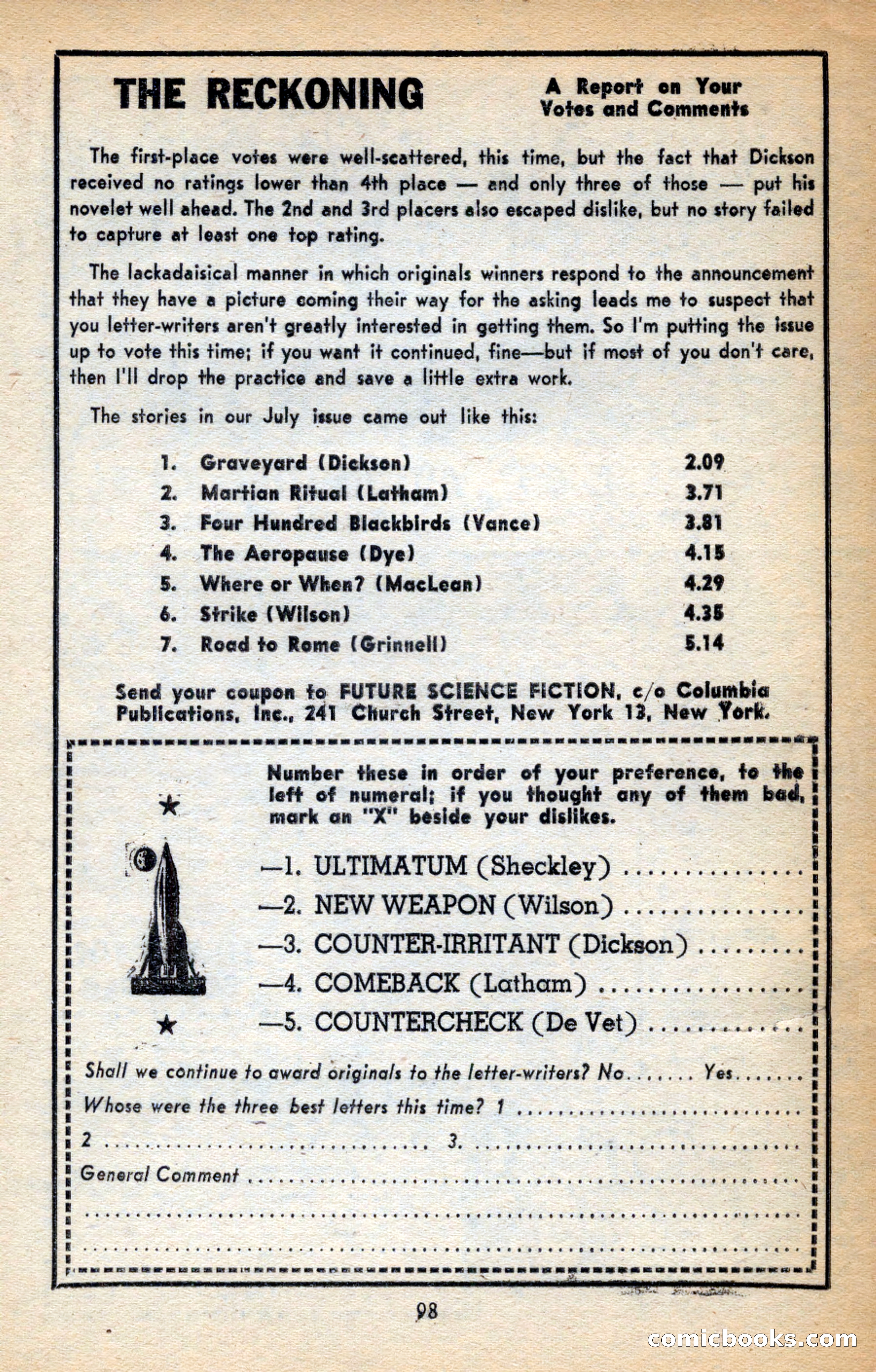 Future Science Fiction, November 1953 — page 98 of 100