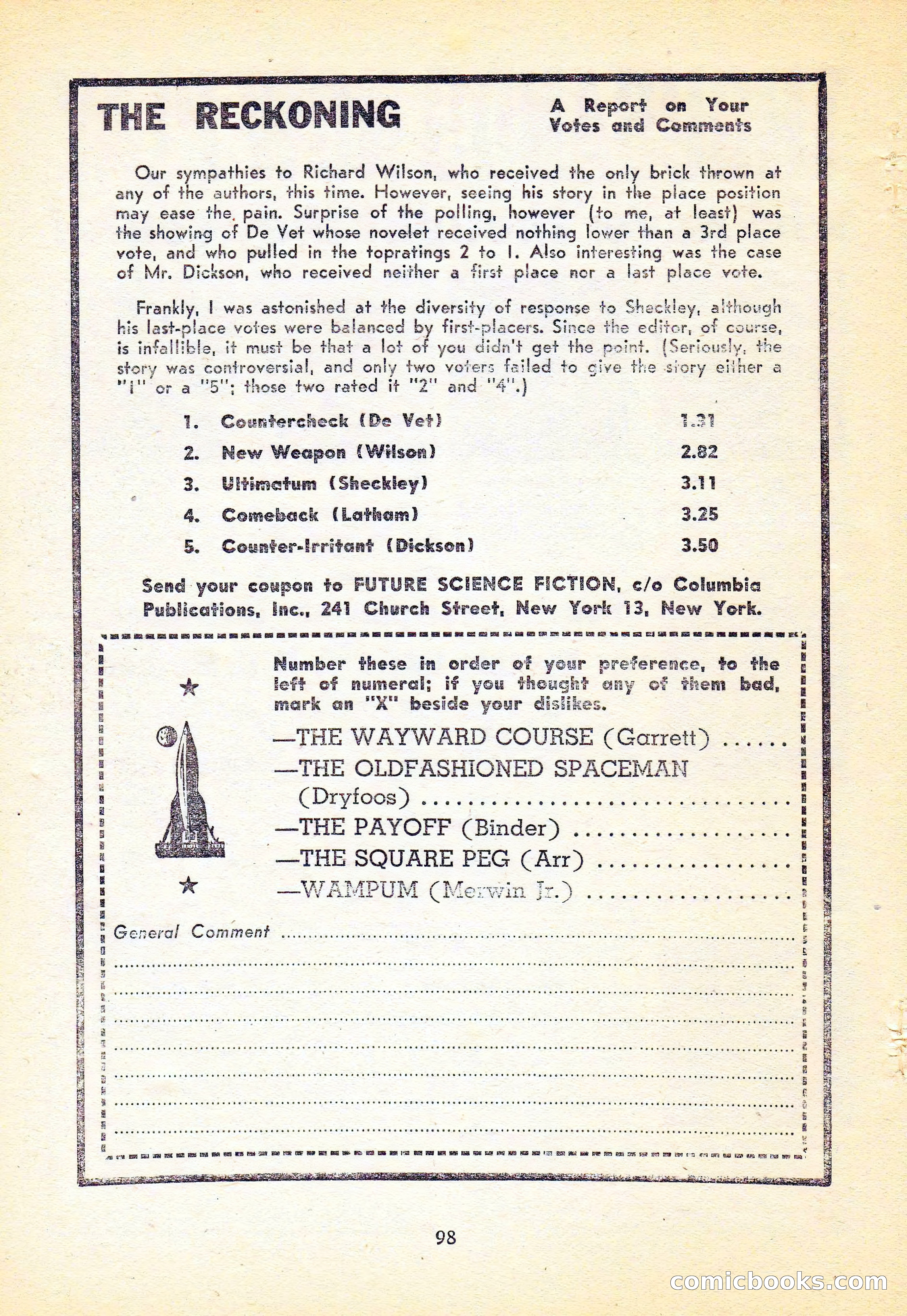 Future Science Fiction, Vol. 4, No. 6 — page 99 of 101