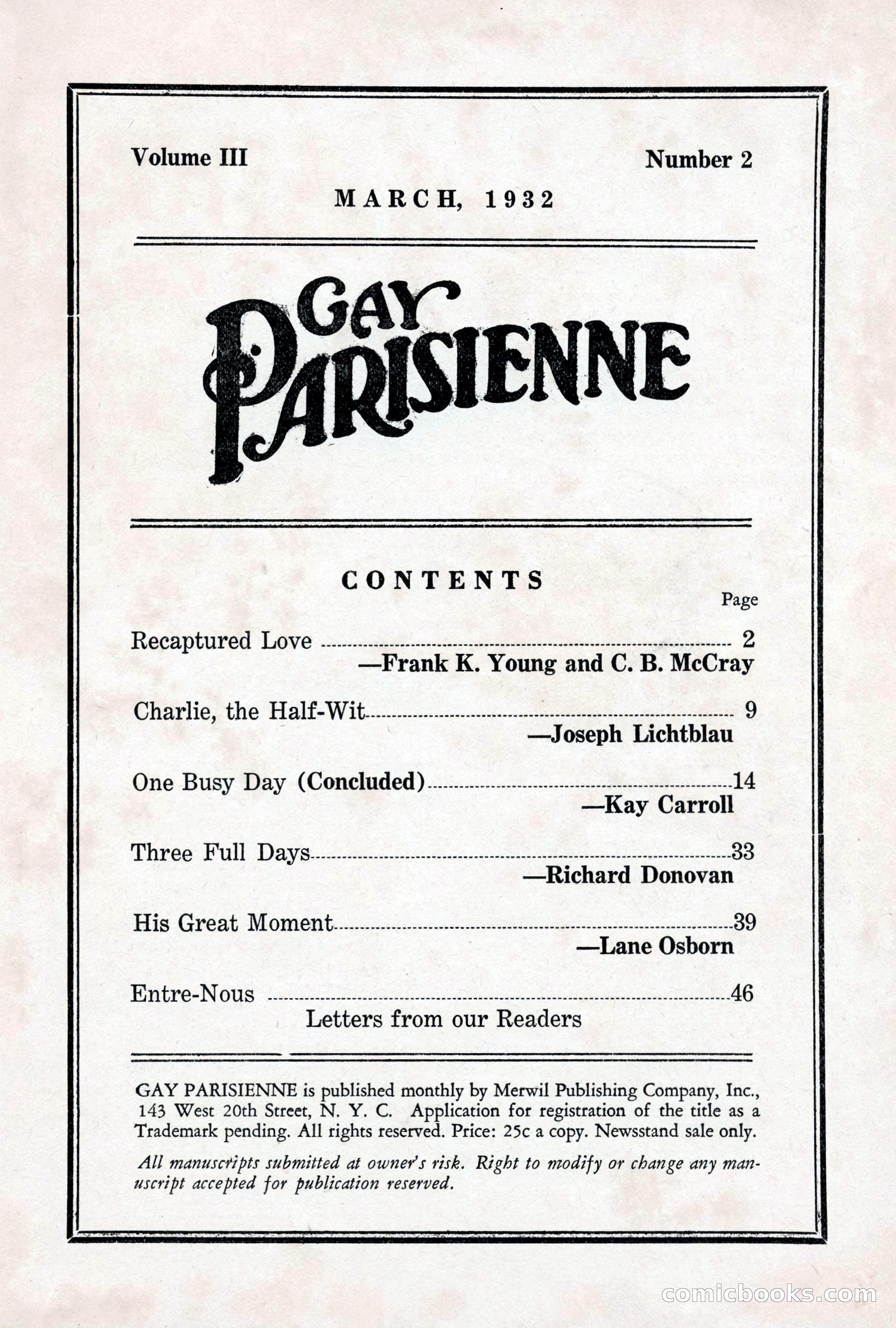 Gay Parisienne, March 1932 — page 3 of 52