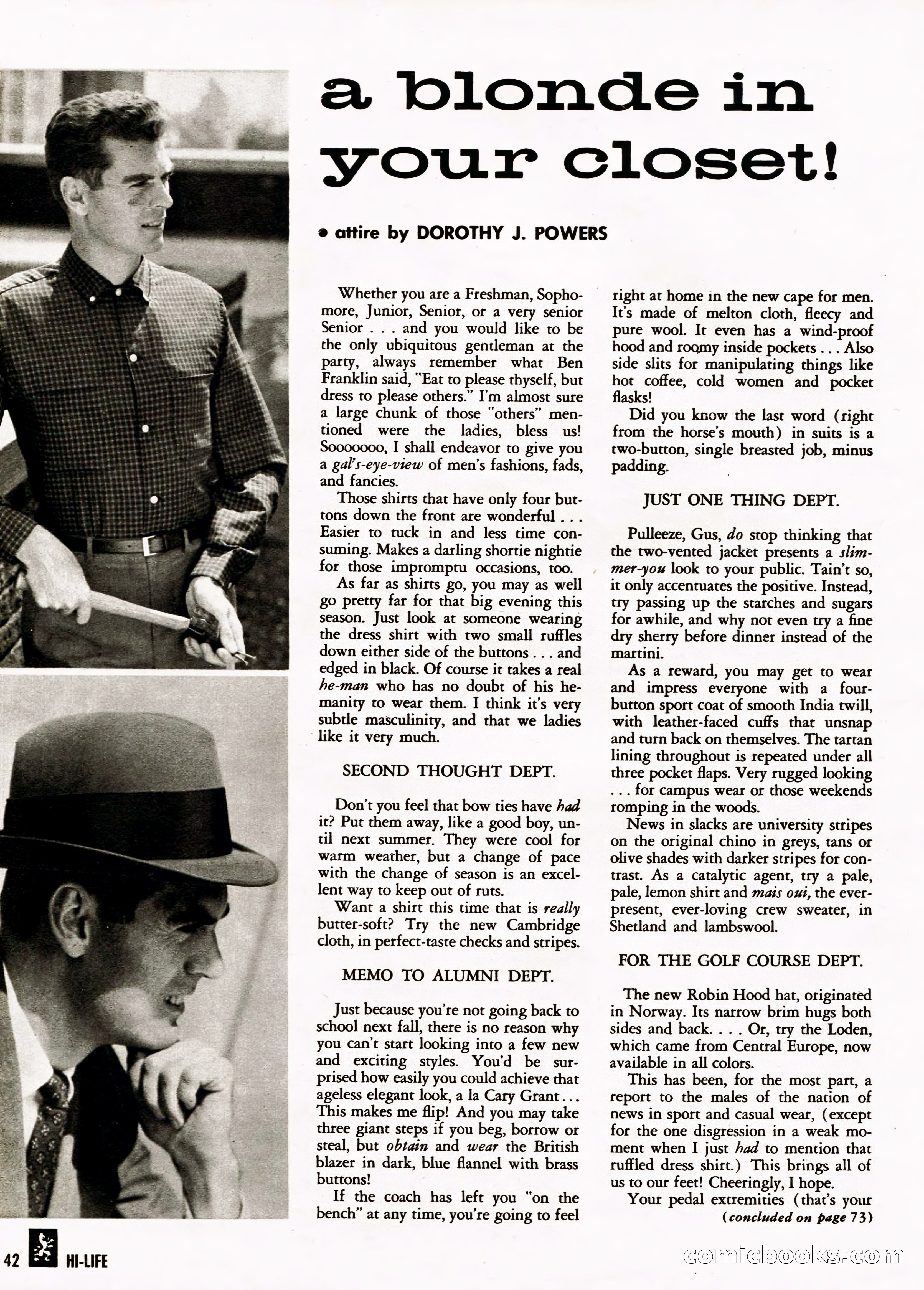 Hi-Life Magazine Cover, March 1958 — page 32 of 64