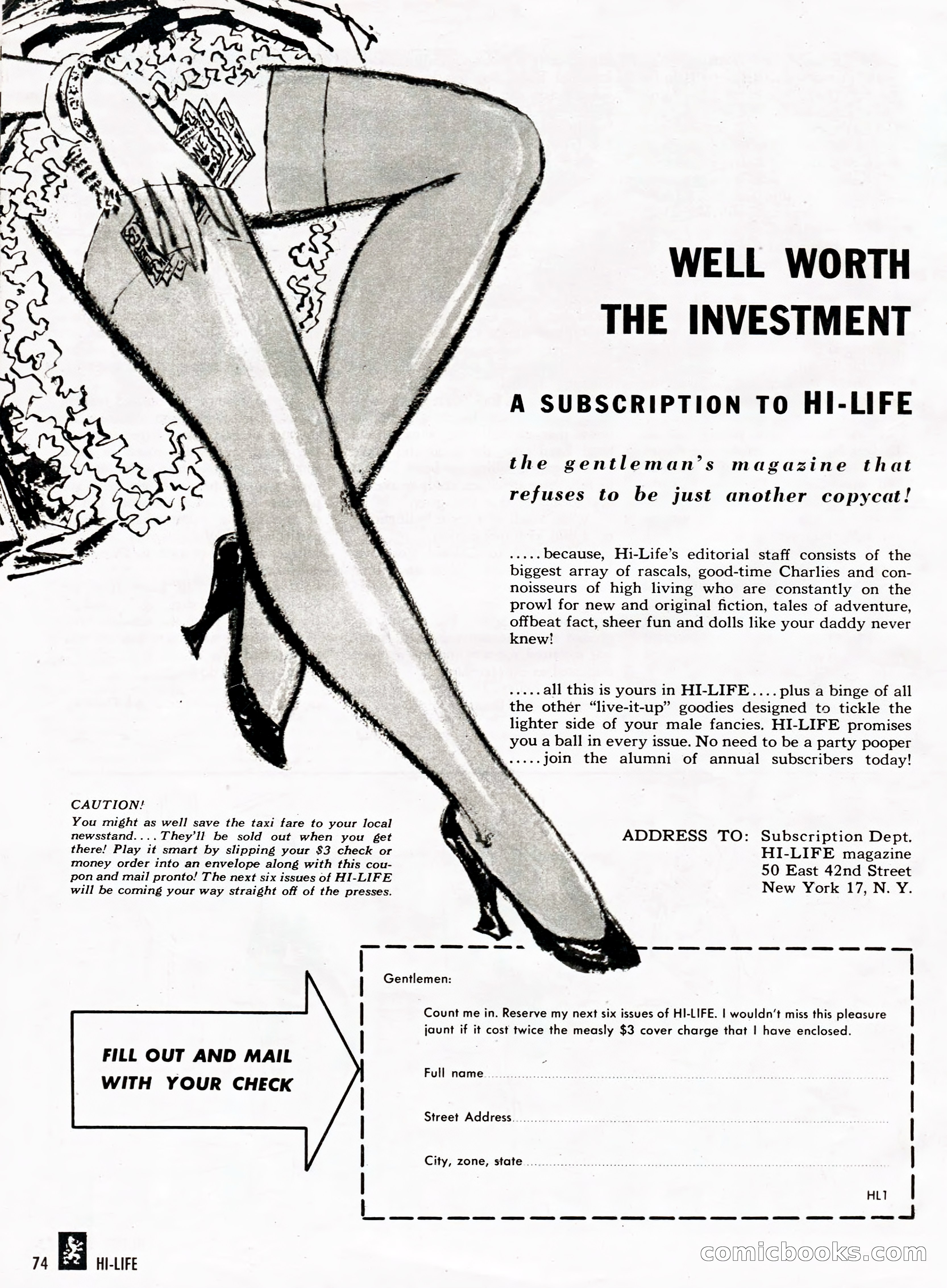 Hi-Life Magazine Cover, March 1958 — page 61 of 64