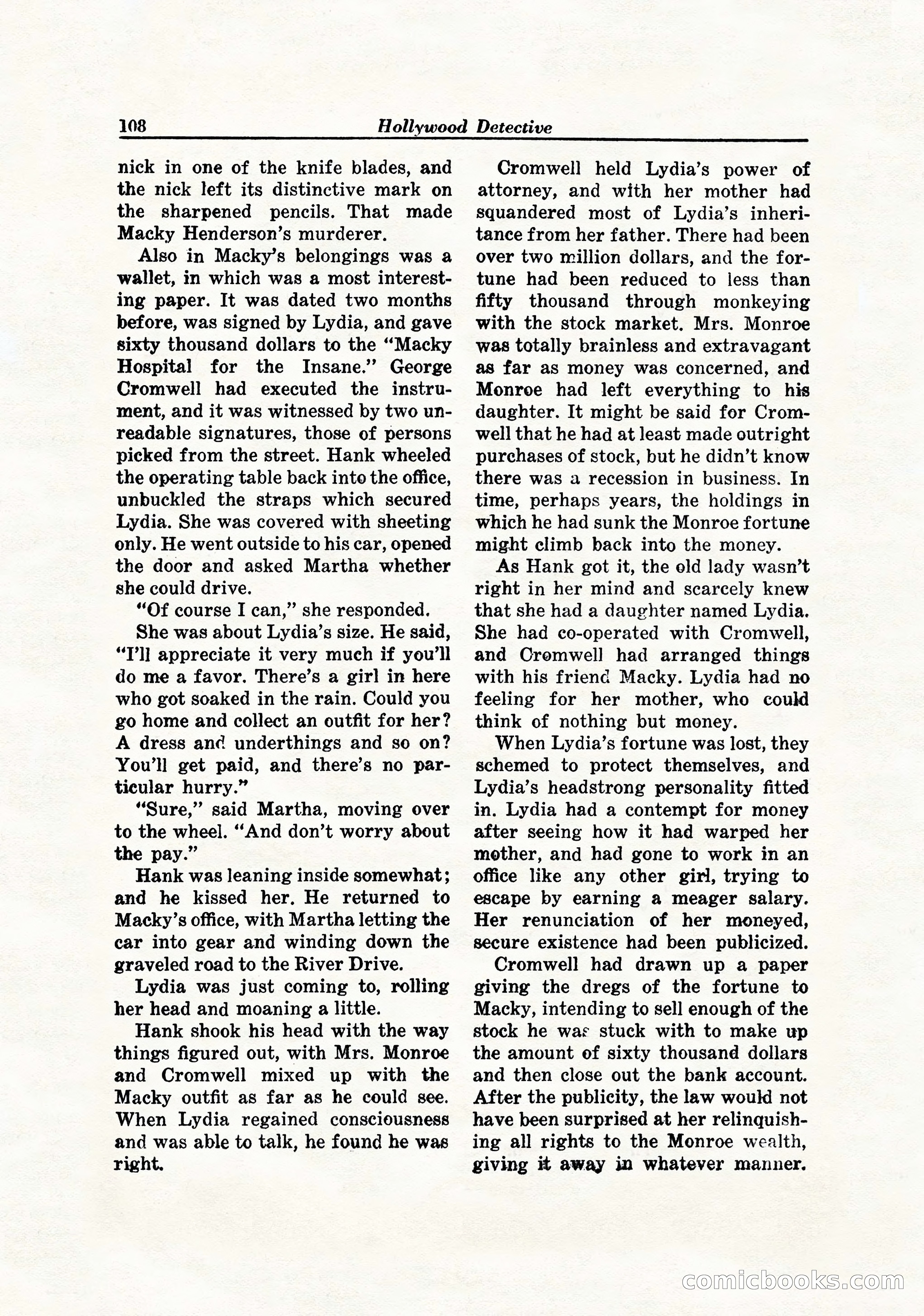 Hollywood Detective, April 1944 — page 110 of 116