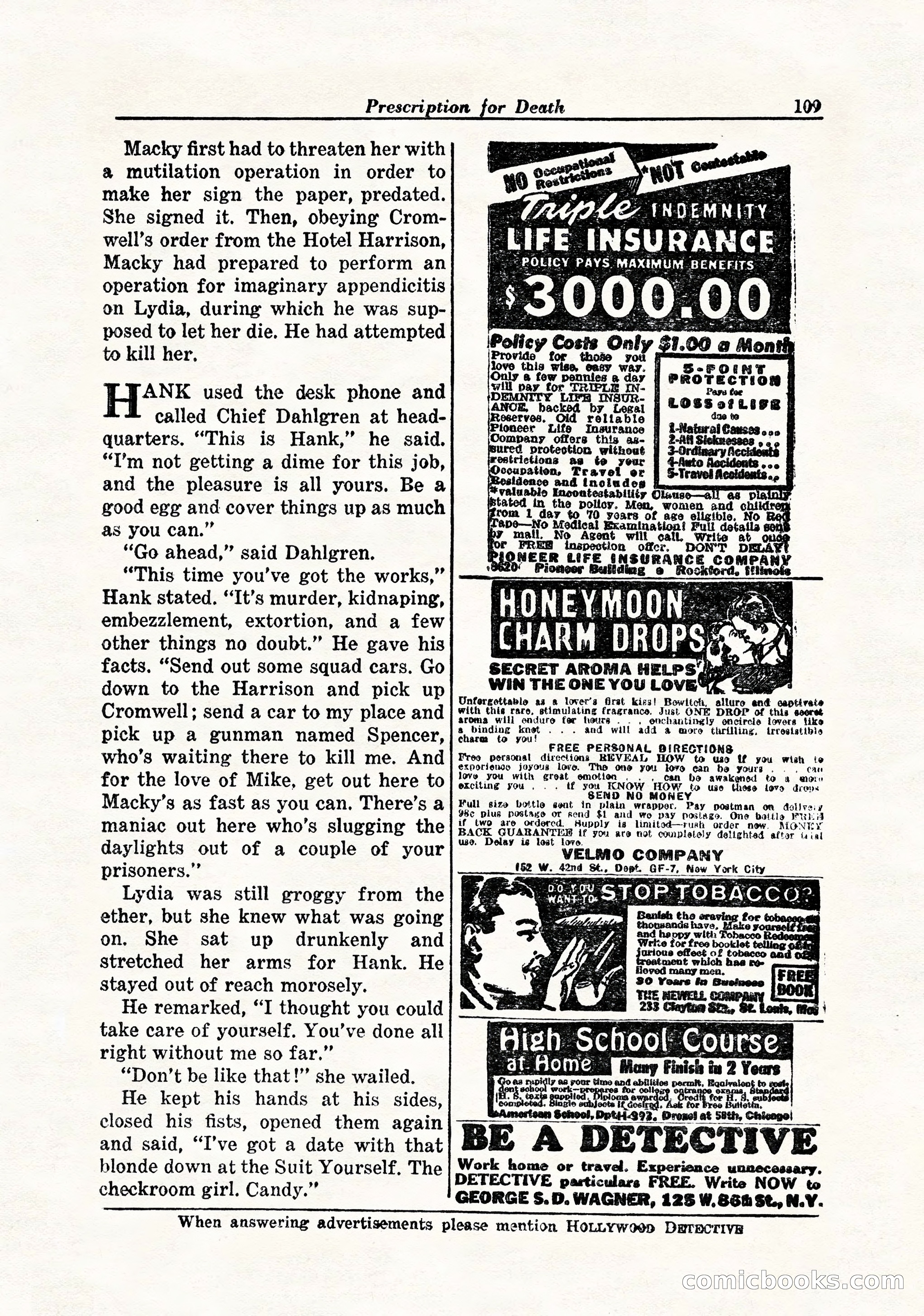 Hollywood Detective, April 1944 — page 111 of 116