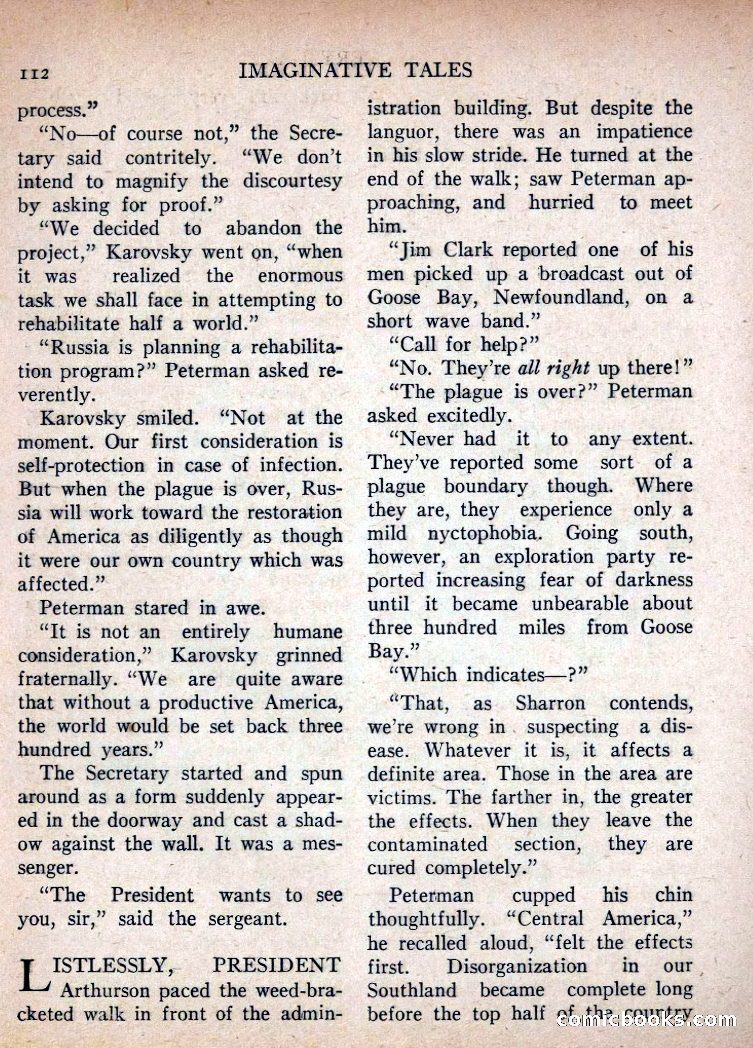 Imaginative Tales, July 1955 — page 112 of 132