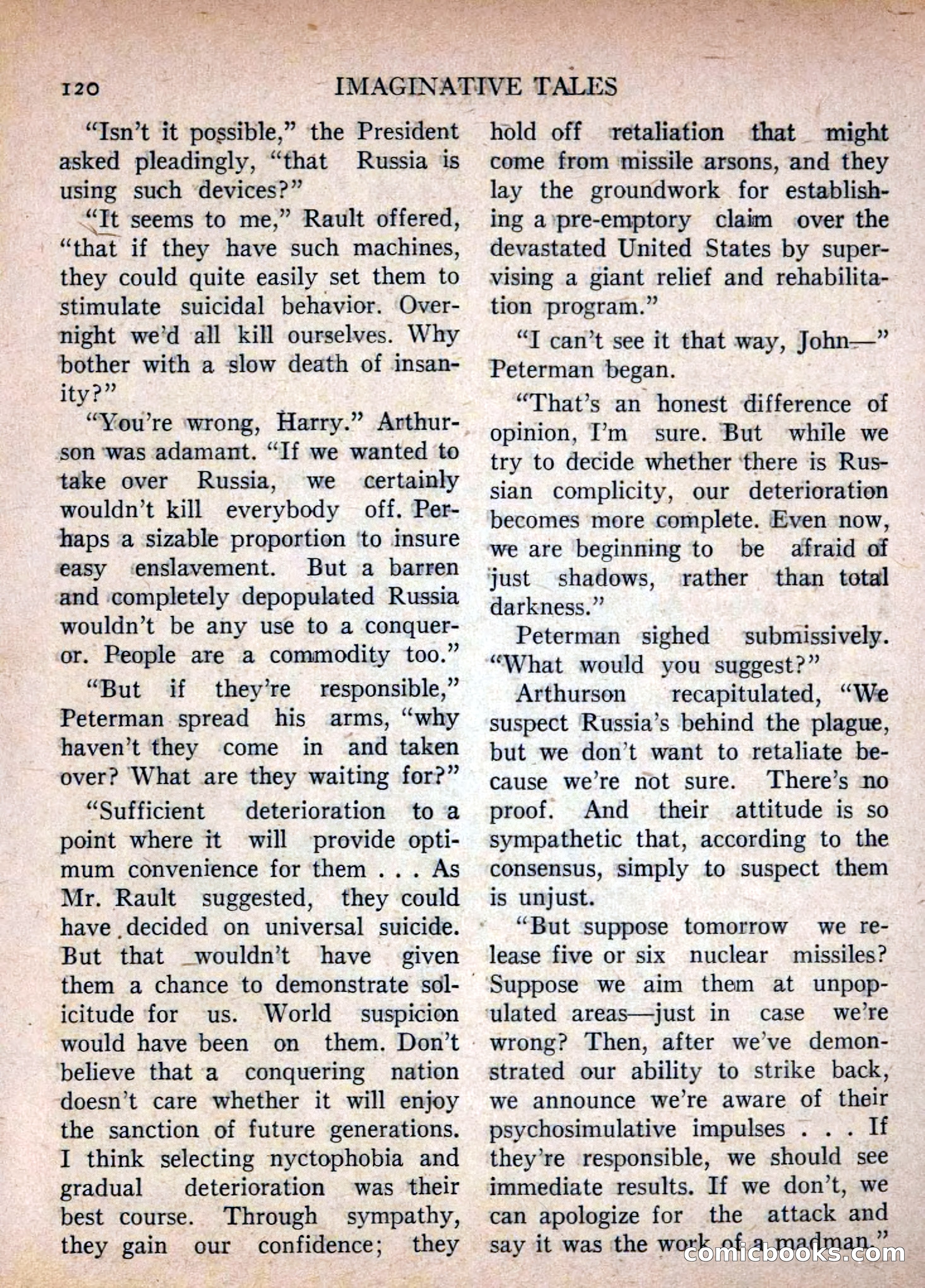 Imaginative Tales, July 1955 — page 120 of 132