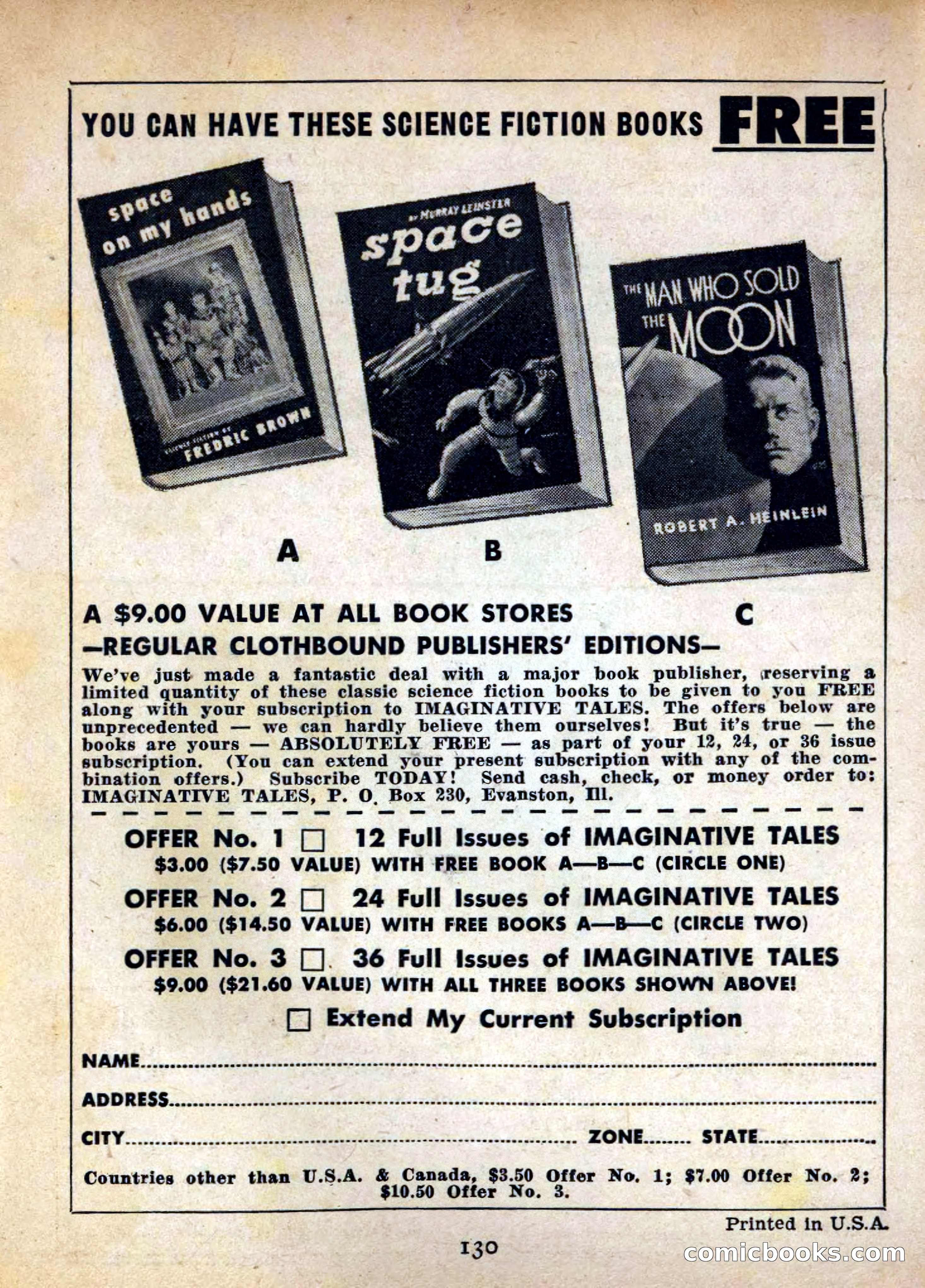 Imaginative Tales, July 1955 — page 130 of 132
