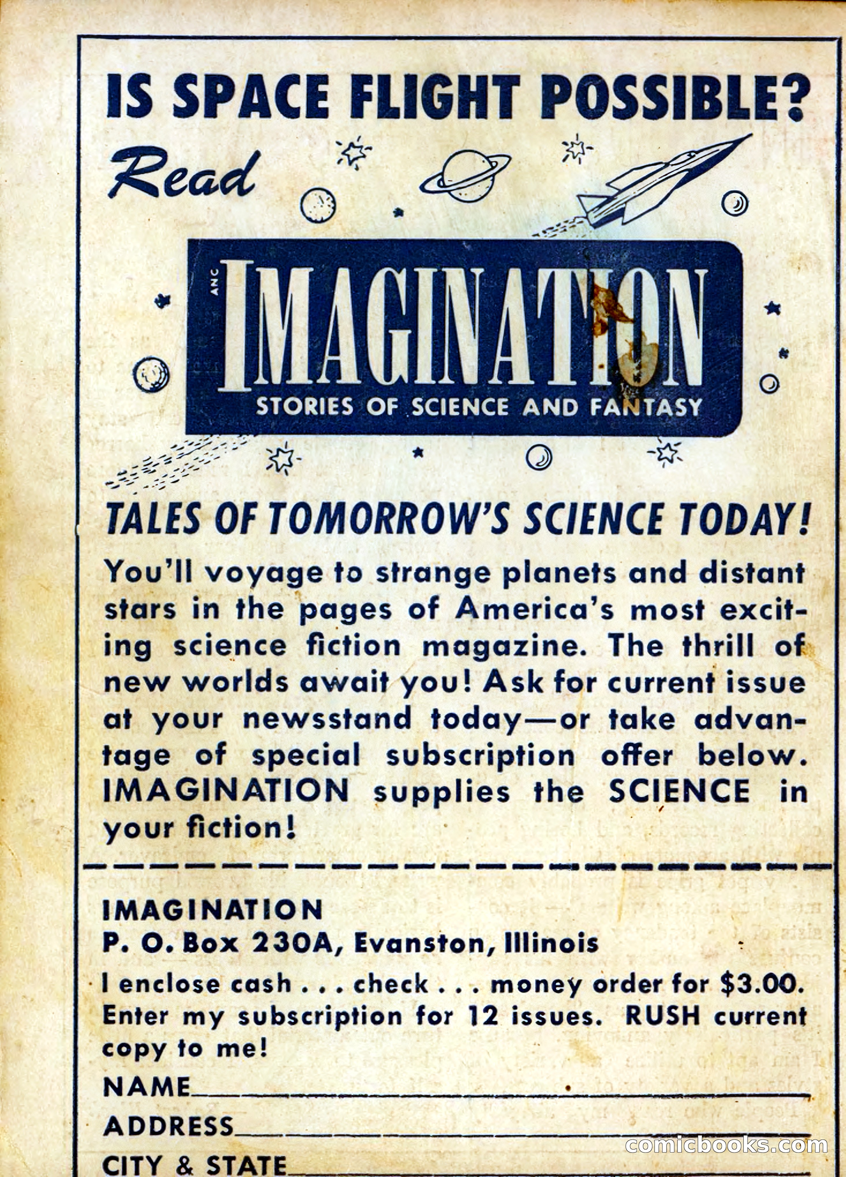 Imaginative Tales, July 1955 — page 132 of 132