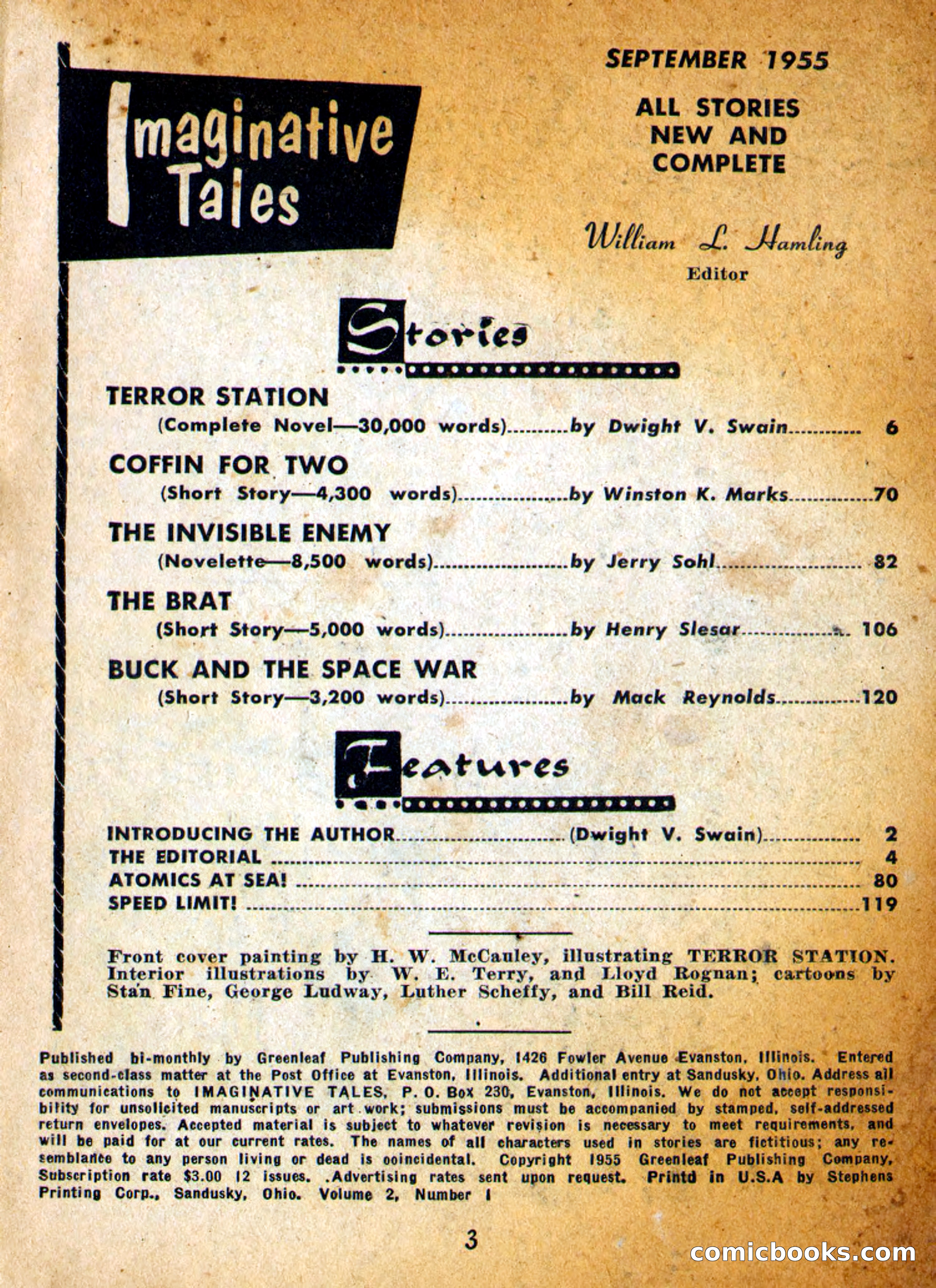 Imaginative Tales, September 1955 — page 3 of 132