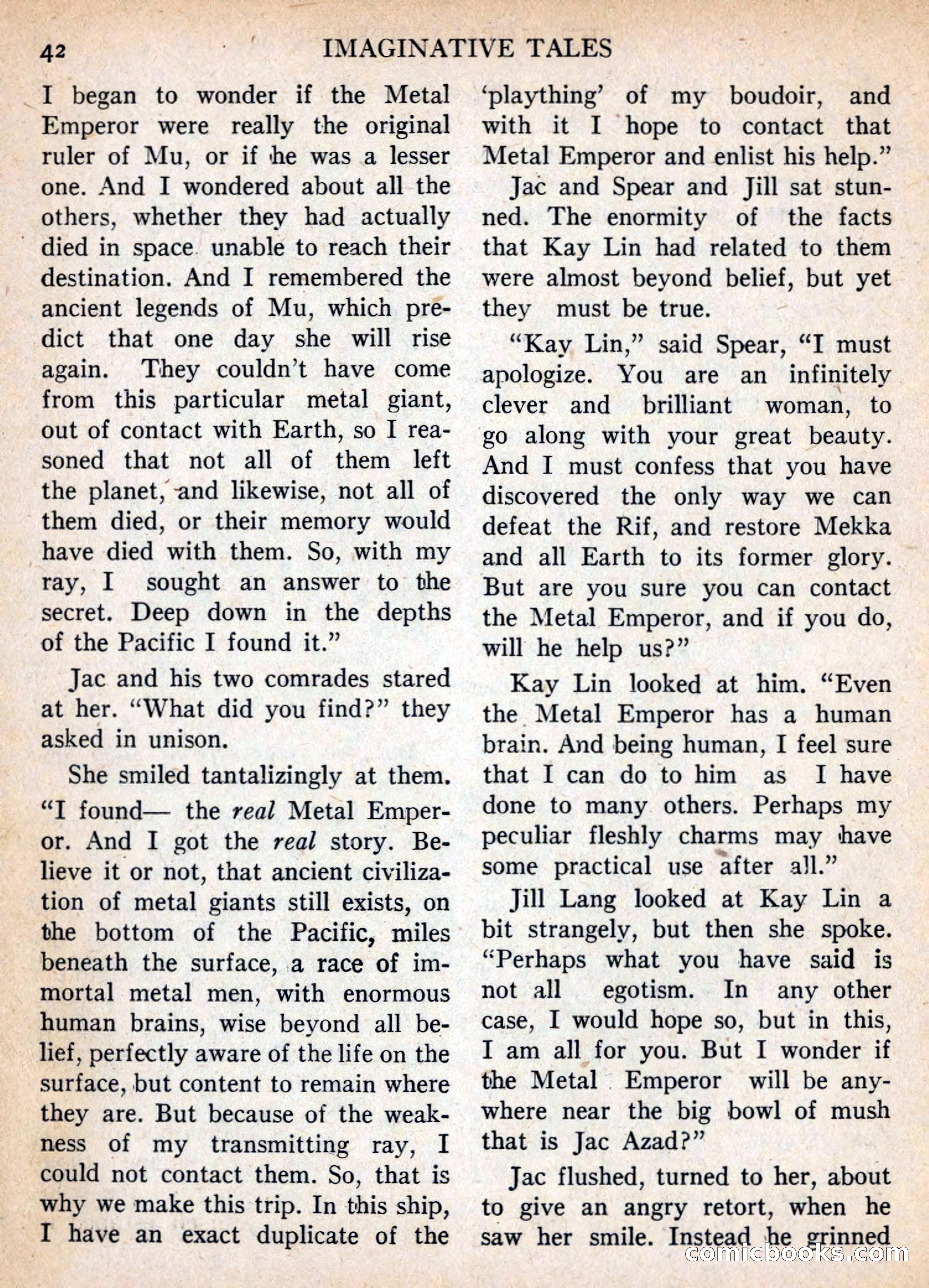 Imaginative Tales, November 1955 — page 42 of 132
