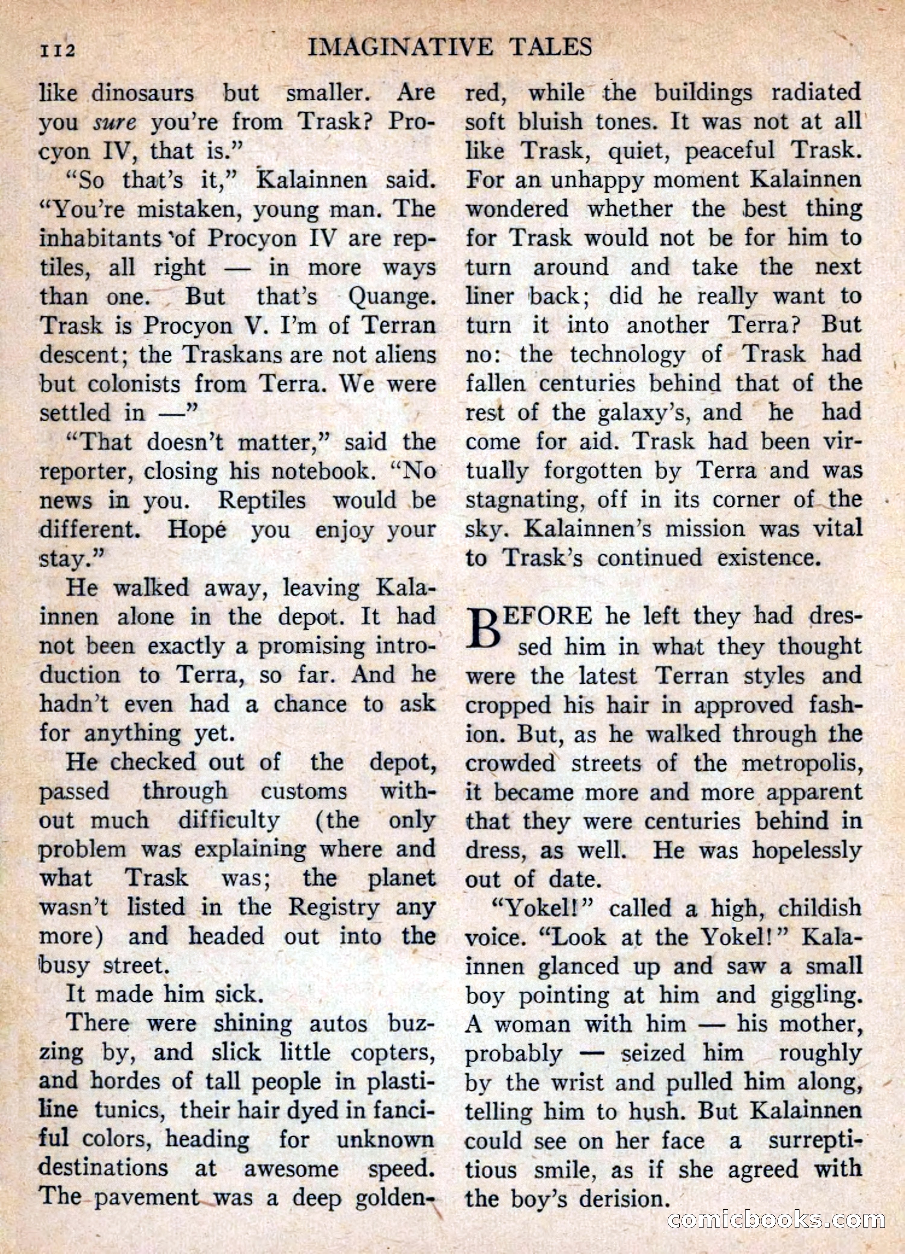 Imaginative Tales, November 1955 — page 112 of 132