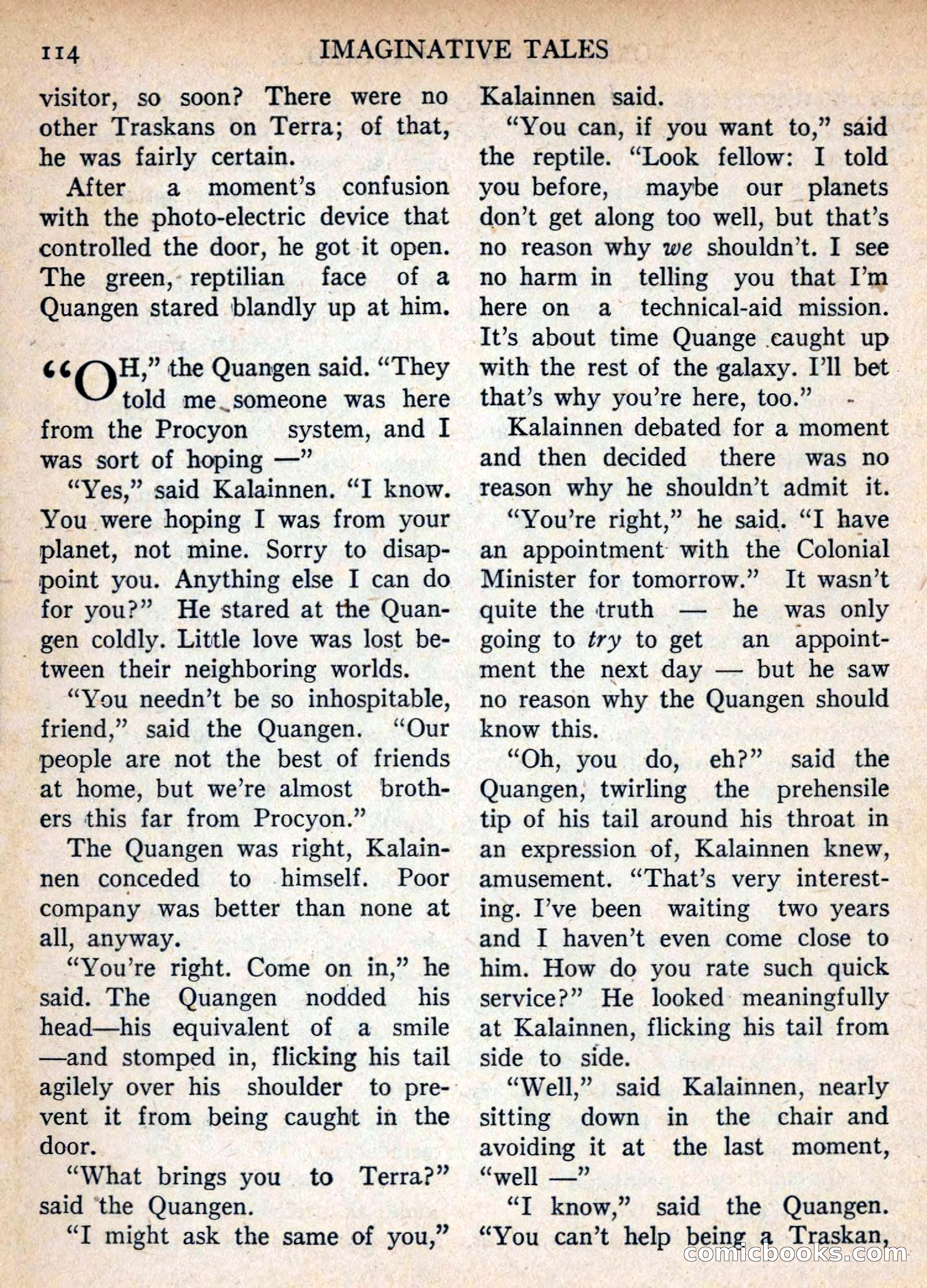Imaginative Tales, November 1955 — page 114 of 132