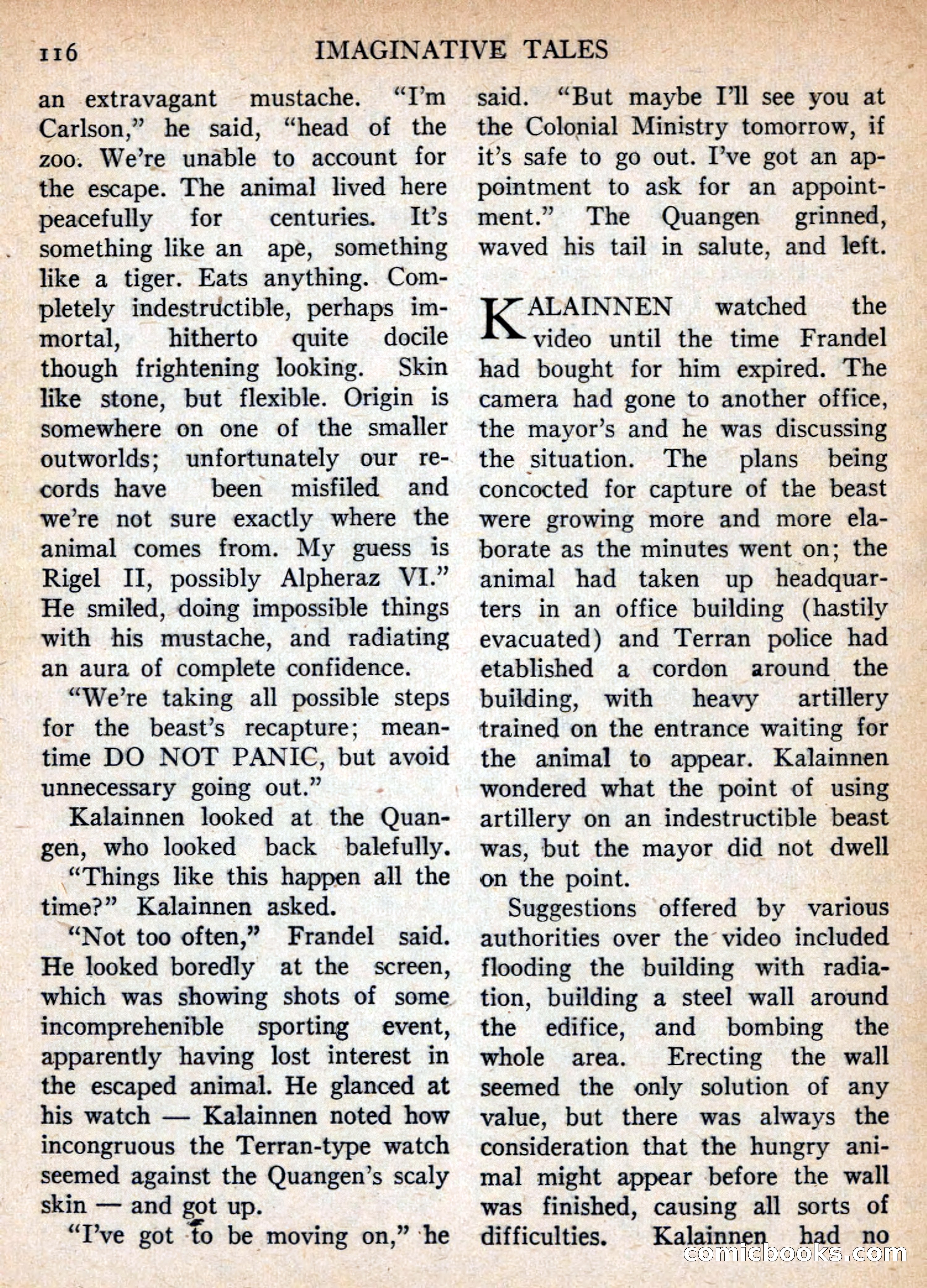 Imaginative Tales, November 1955 — page 116 of 132