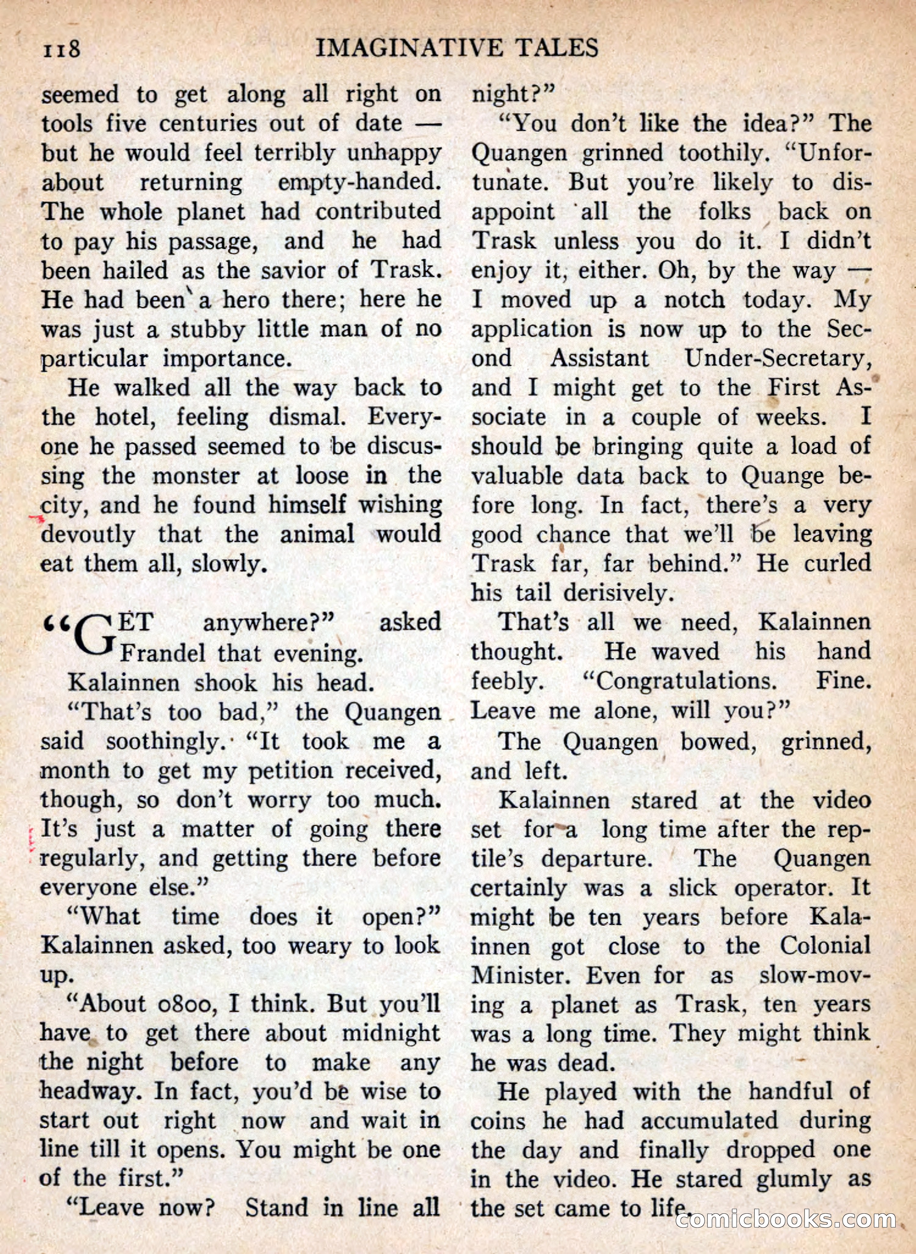 Imaginative Tales, November 1955 — page 118 of 132