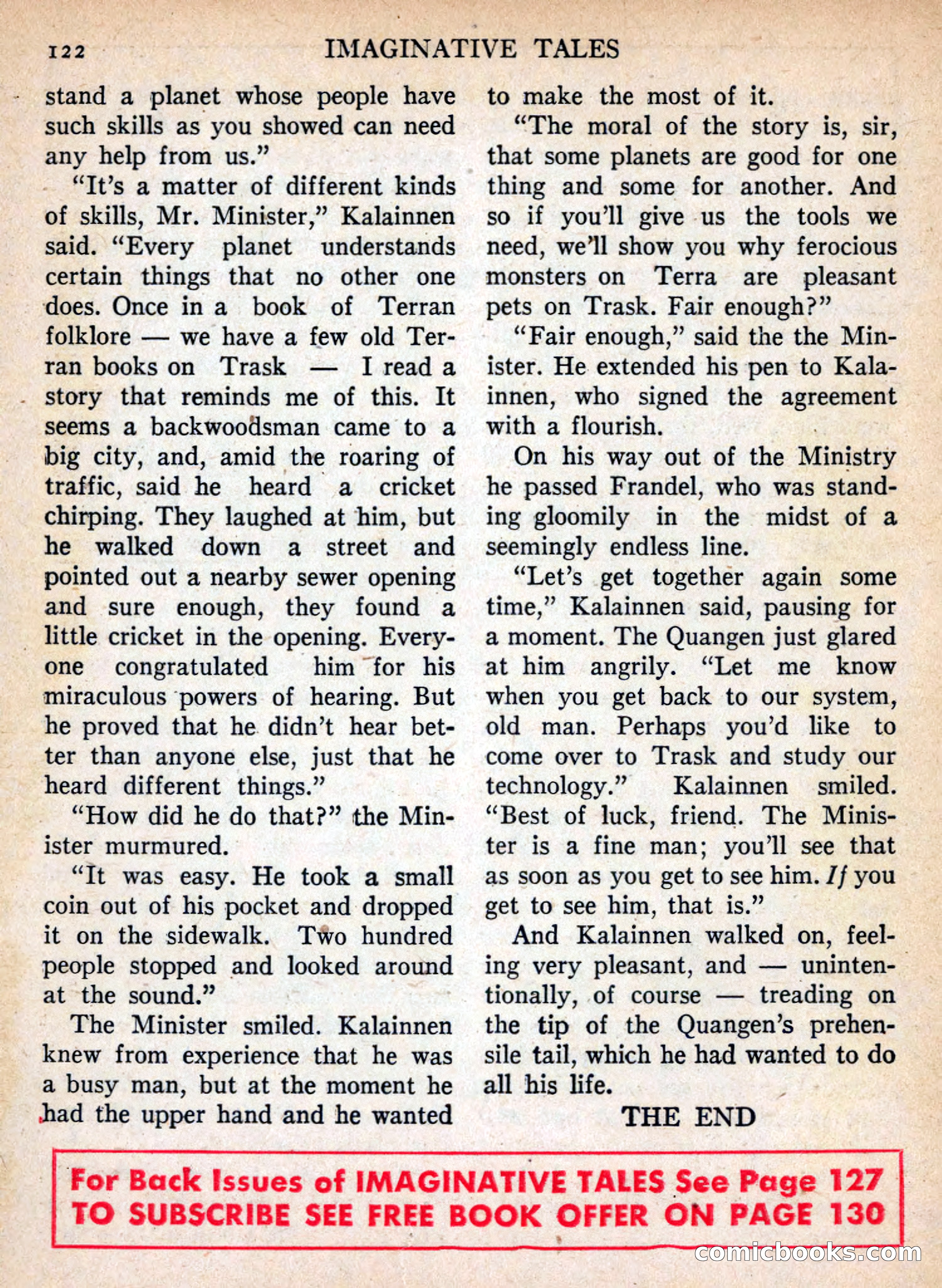 Imaginative Tales, November 1955 — page 122 of 132