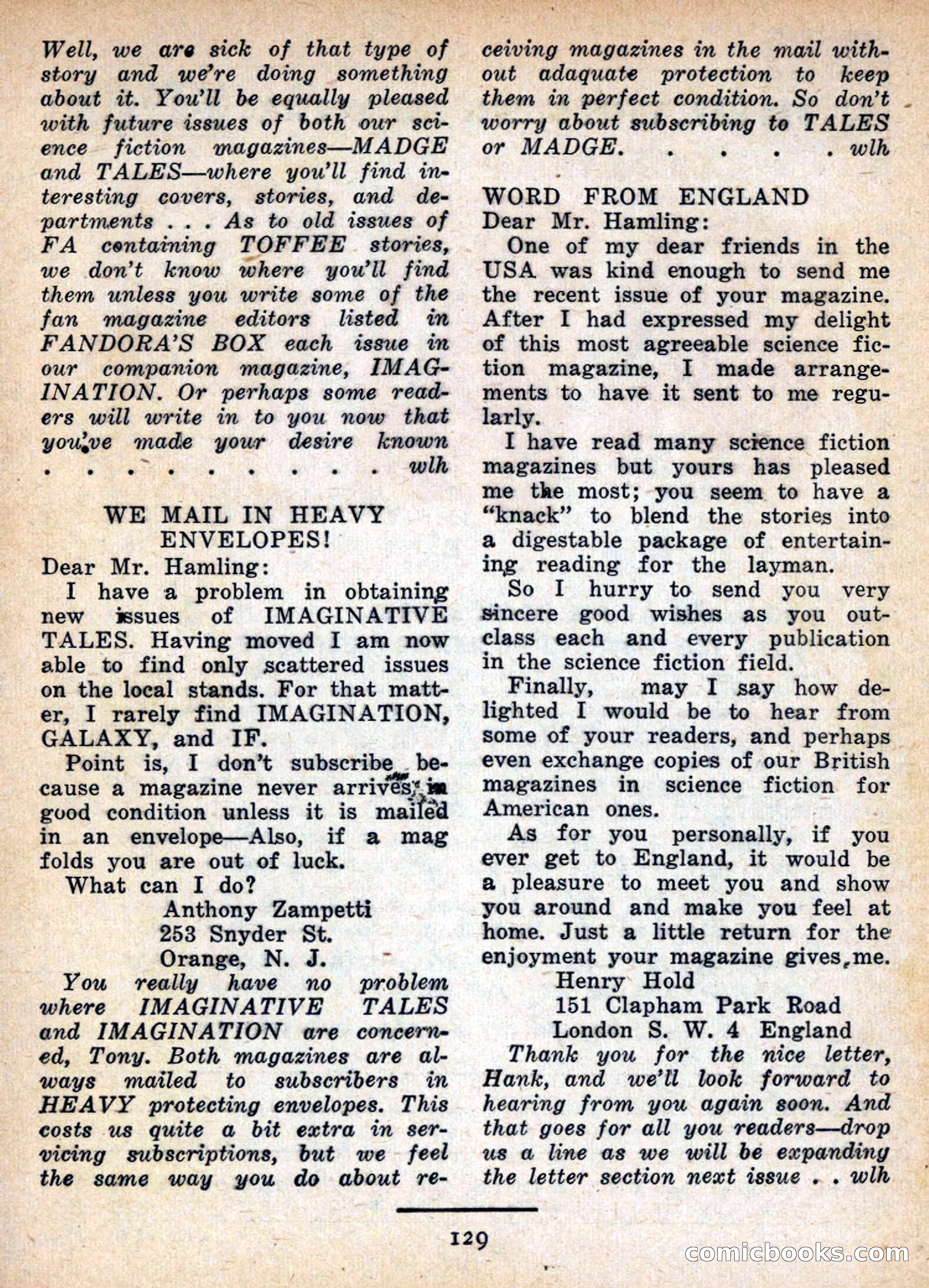 Imaginative Tales, November 1955 — page 129 of 132