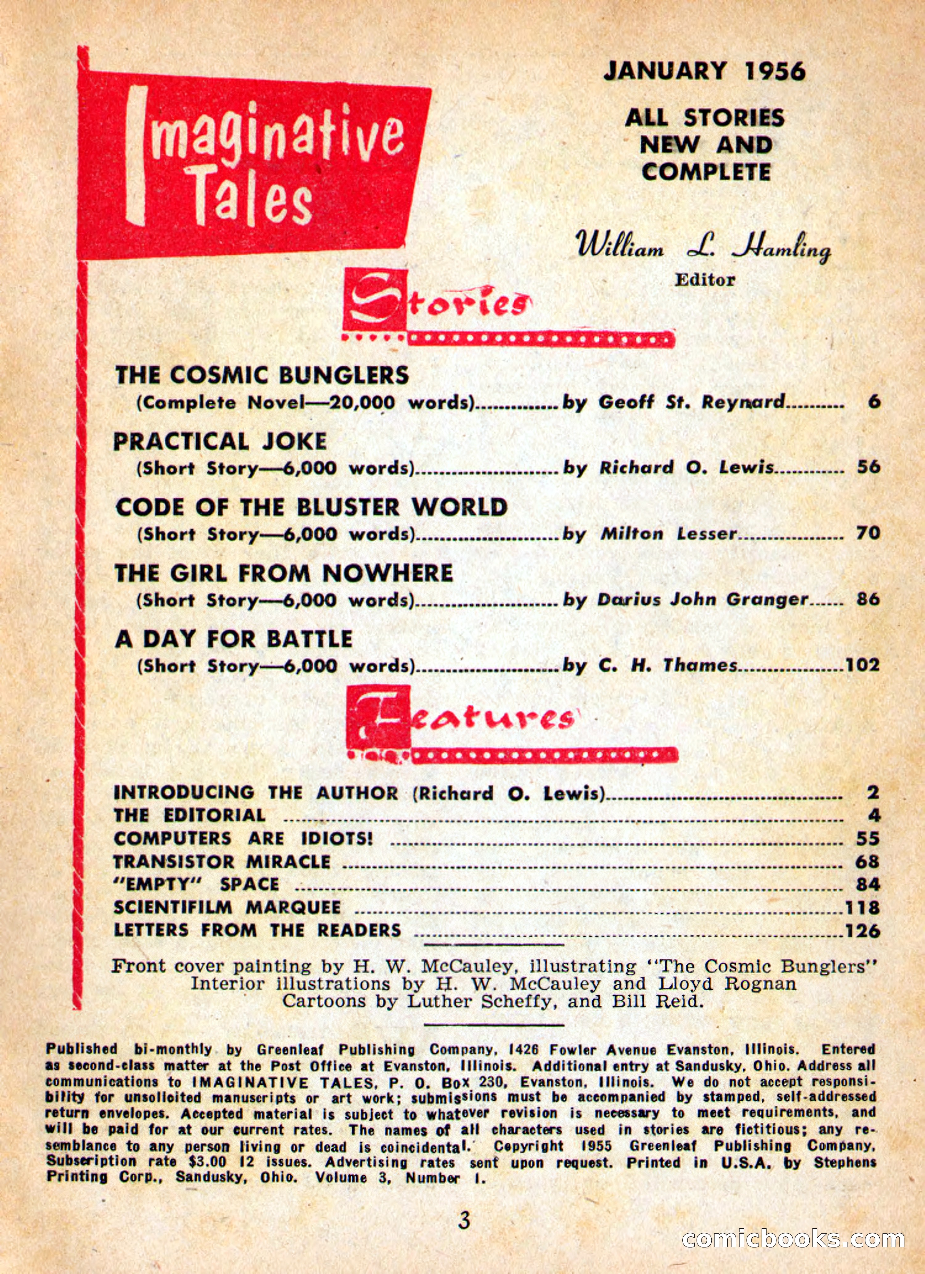 Imaginative Tales, January 1956 — page 3 of 132