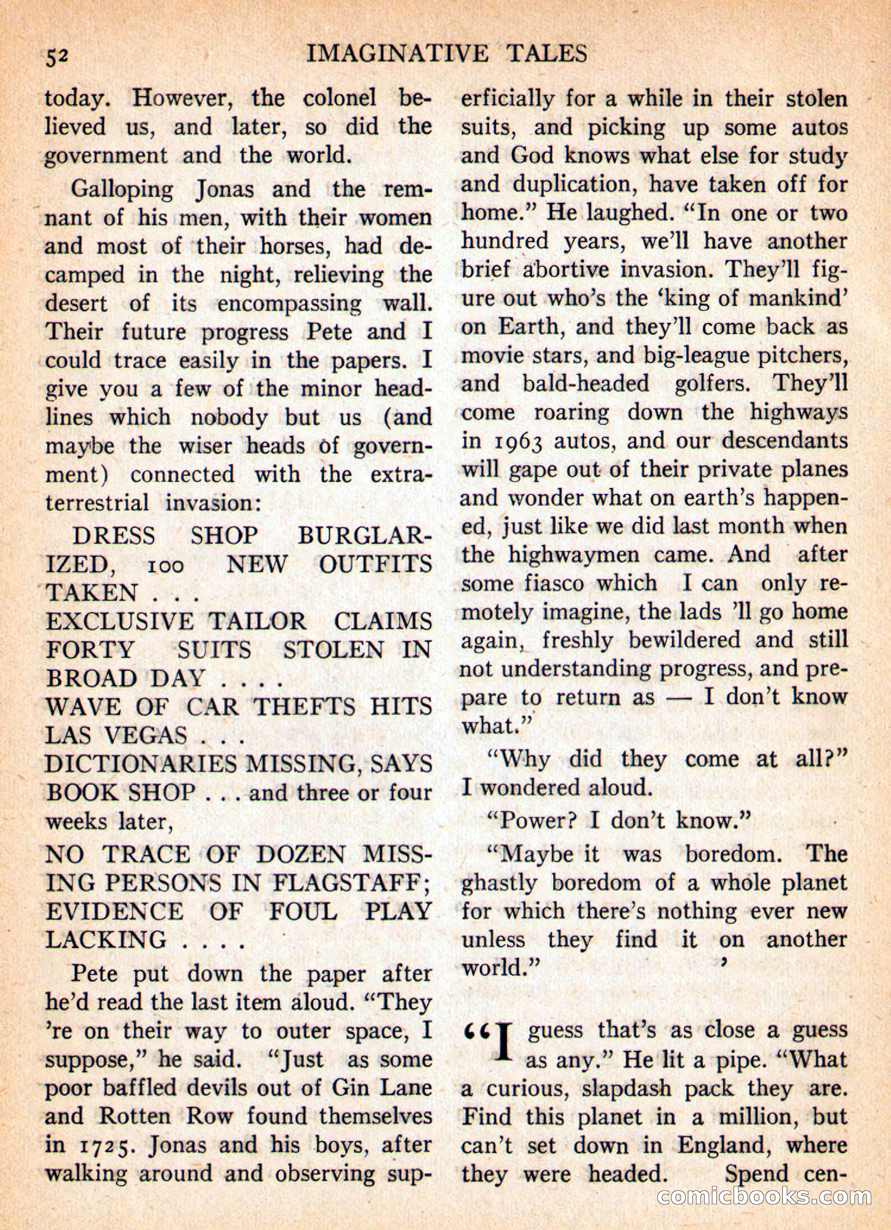 Imaginative Tales, January 1956 — page 52 of 132