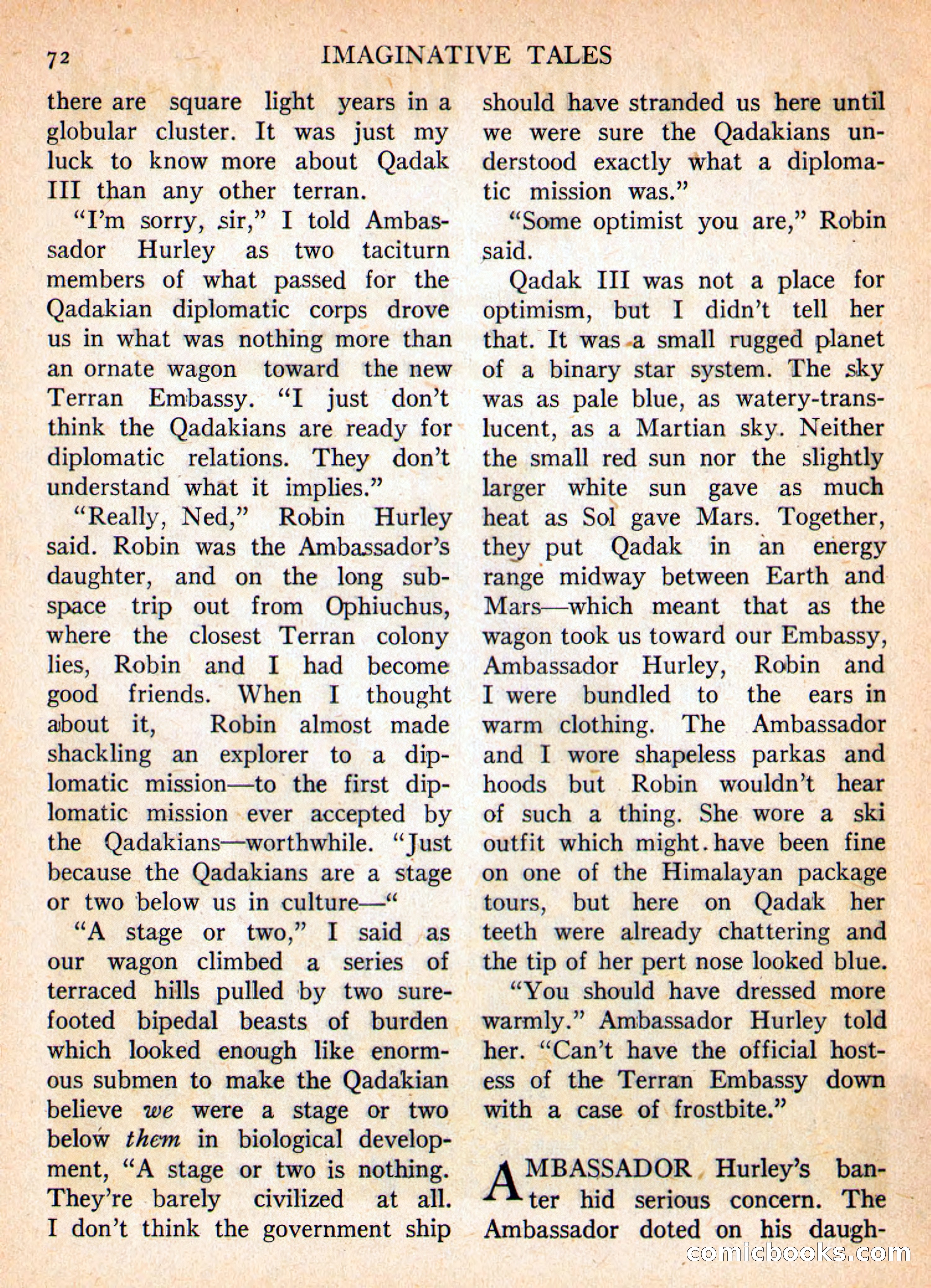 Imaginative Tales, January 1956 — page 72 of 132