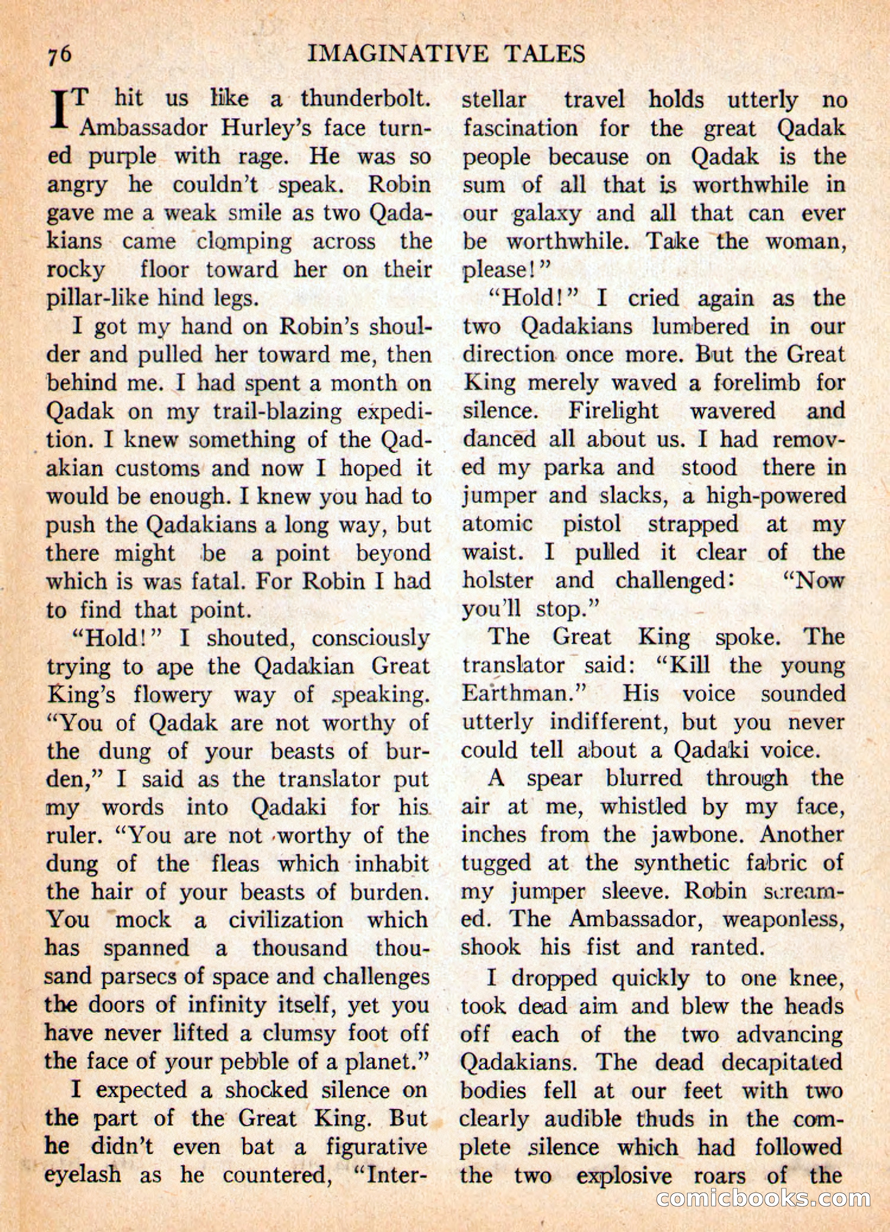 Imaginative Tales, January 1956 — page 76 of 132
