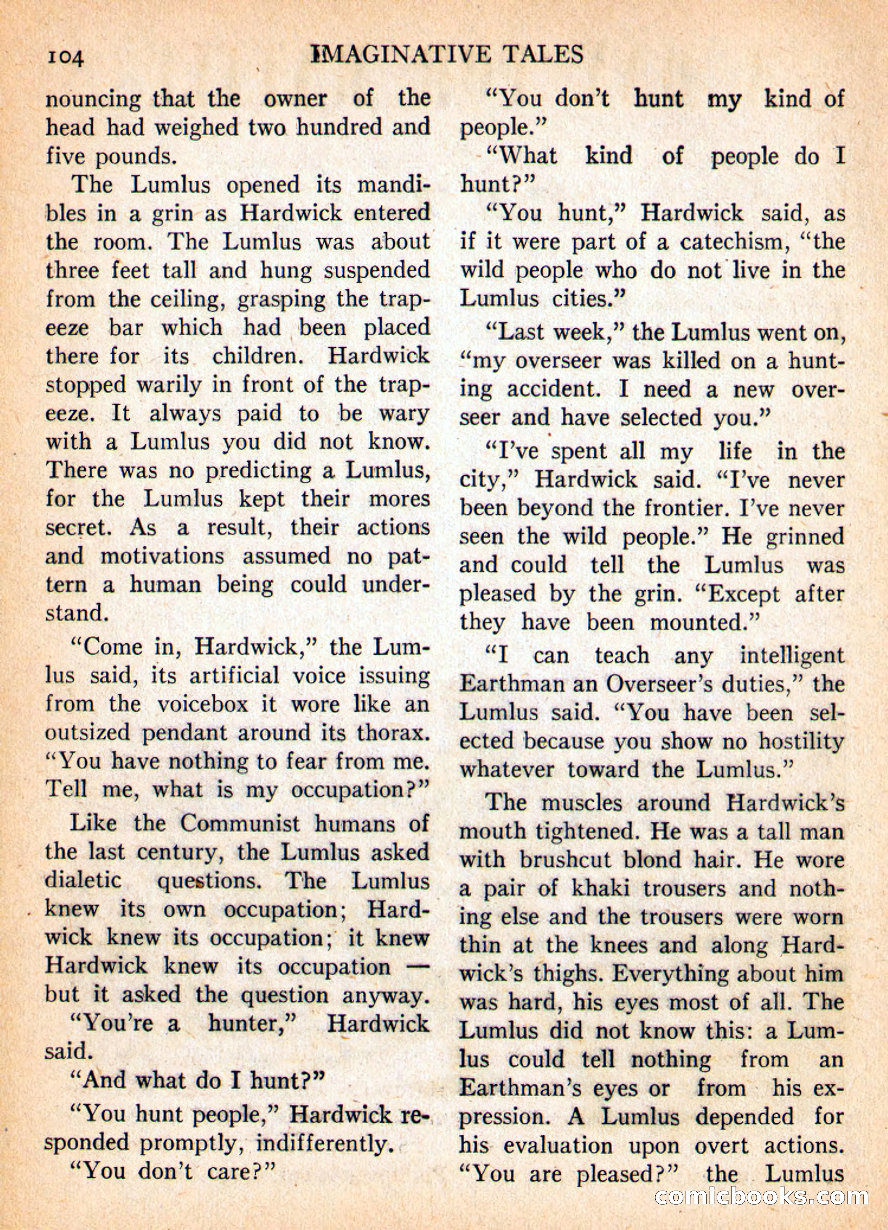 Imaginative Tales, January 1956 — page 104 of 132