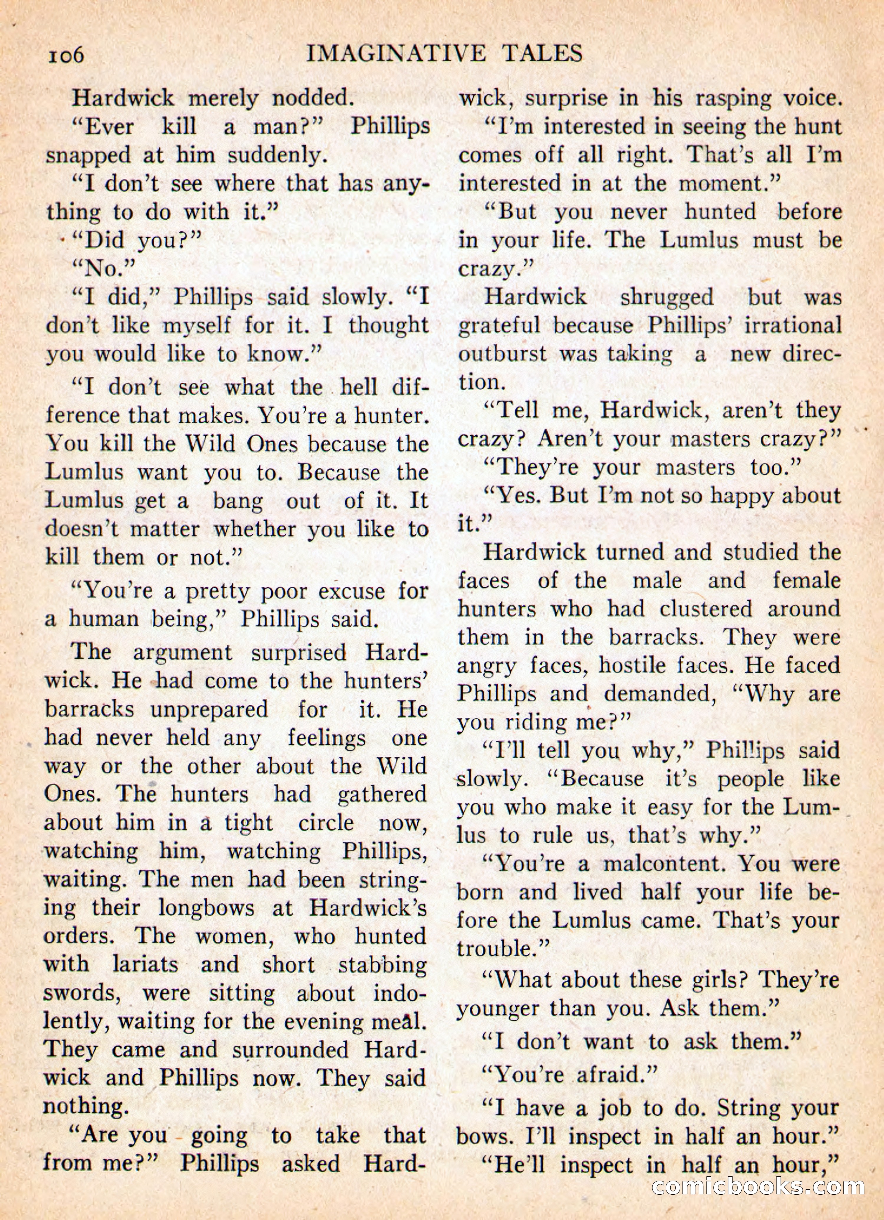 Imaginative Tales, January 1956 — page 106 of 132