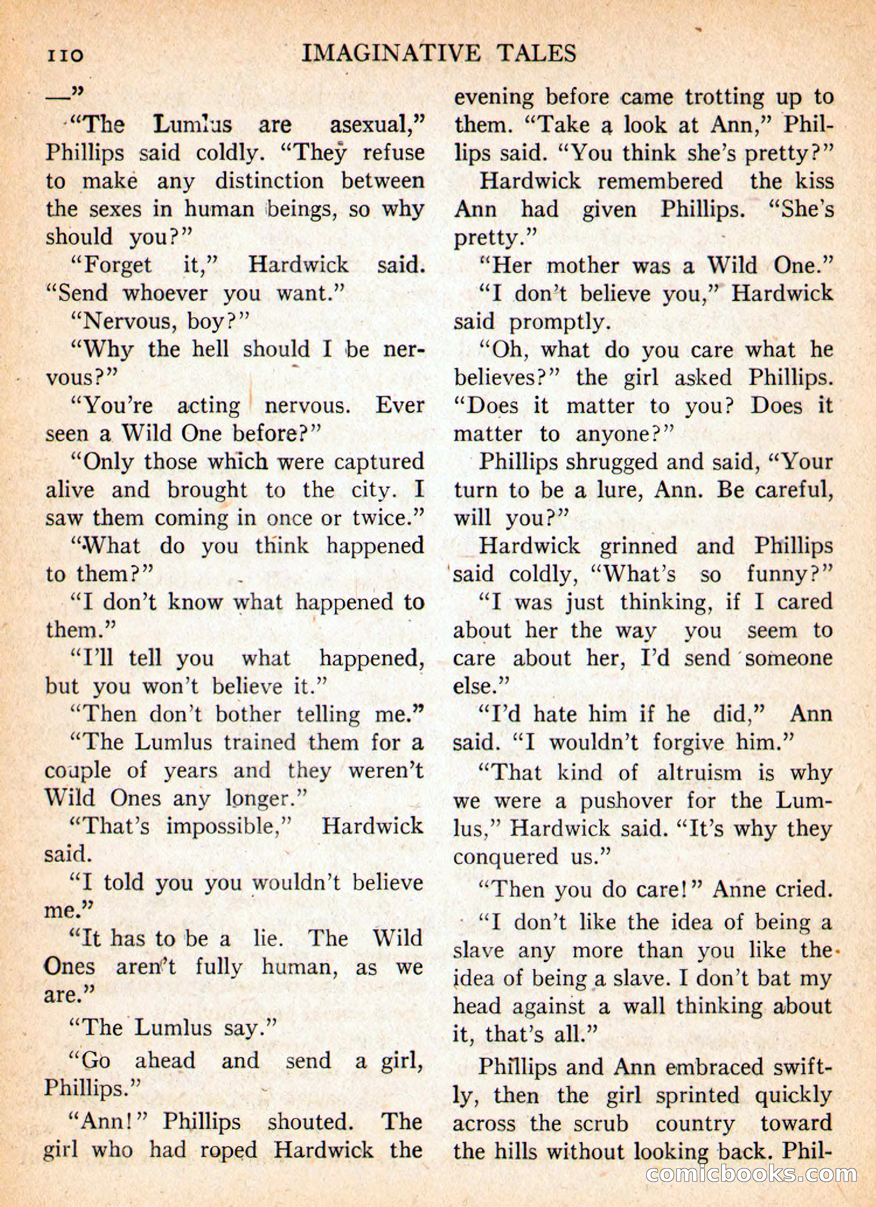 Imaginative Tales, January 1956 — page 110 of 132