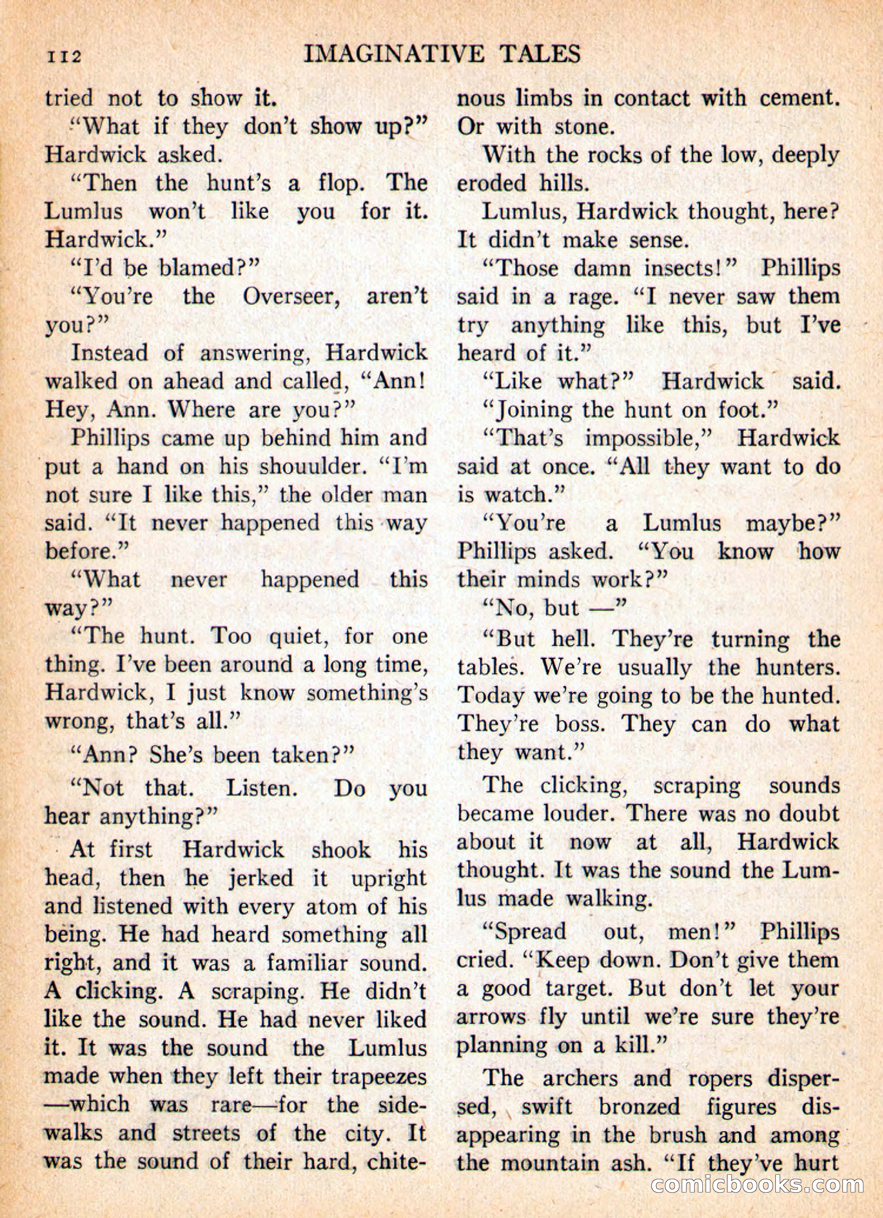 Imaginative Tales, January 1956 — page 112 of 132