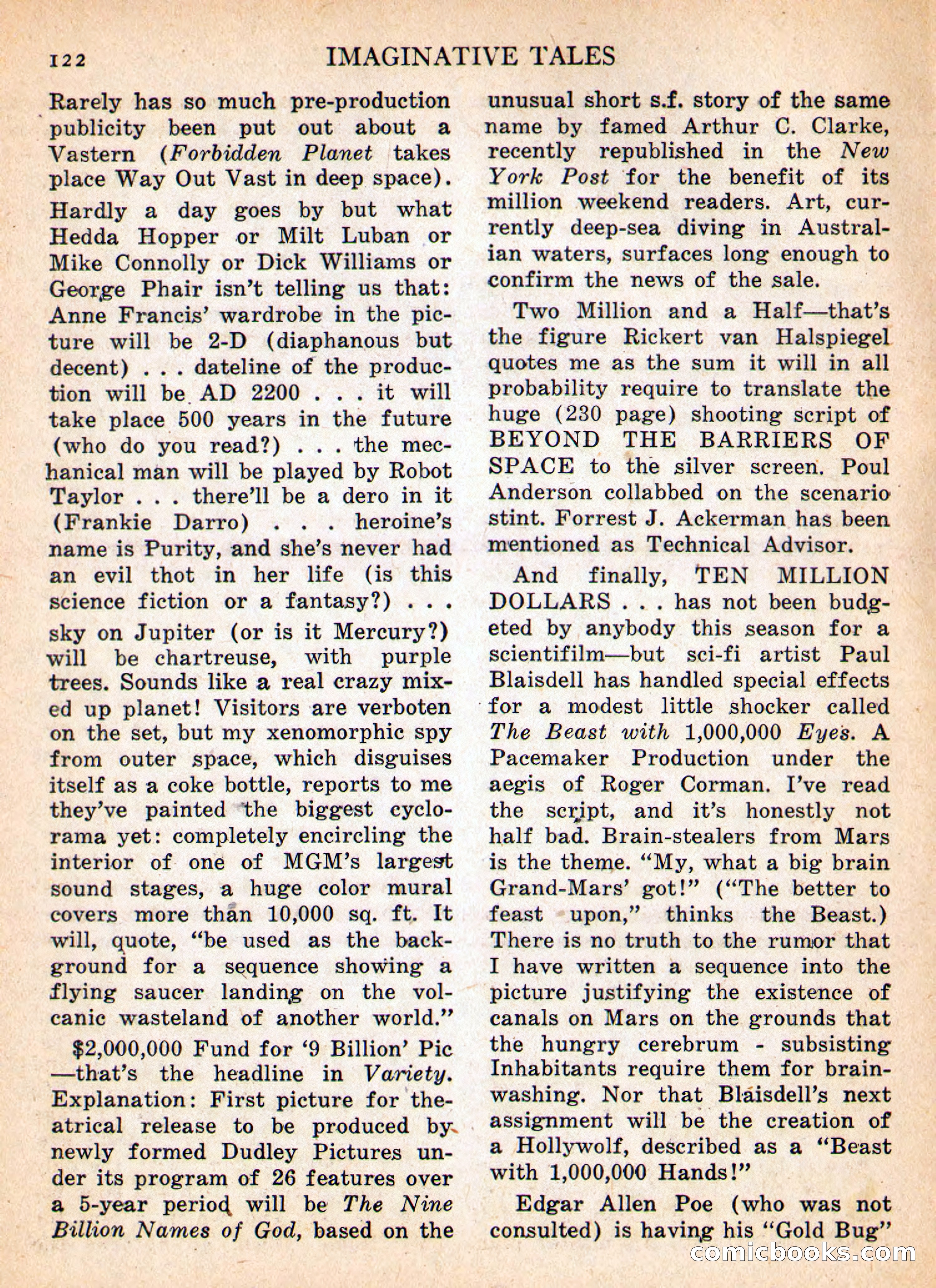 Imaginative Tales, January 1956 — page 122 of 132