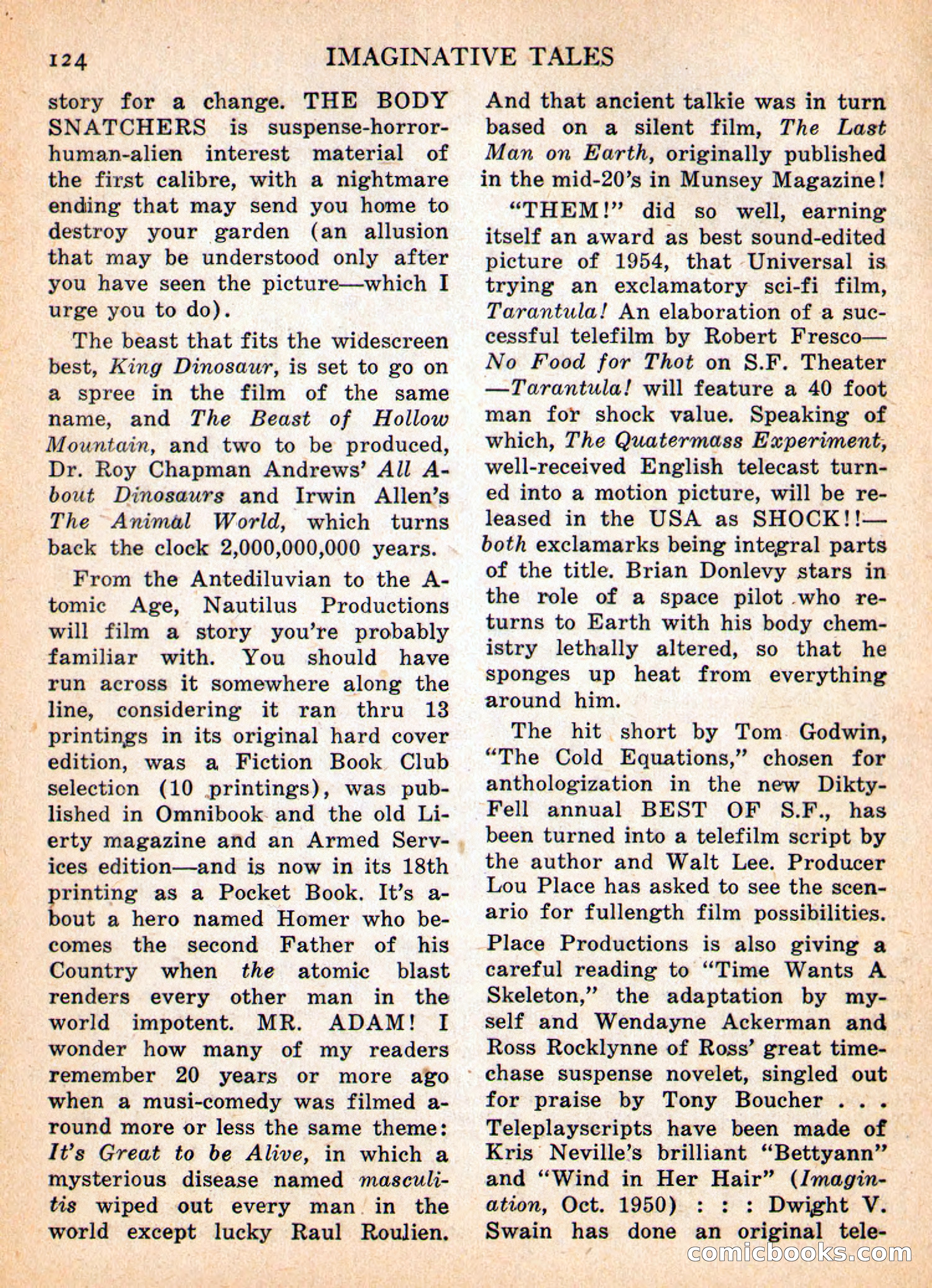 Imaginative Tales, January 1956 — page 124 of 132