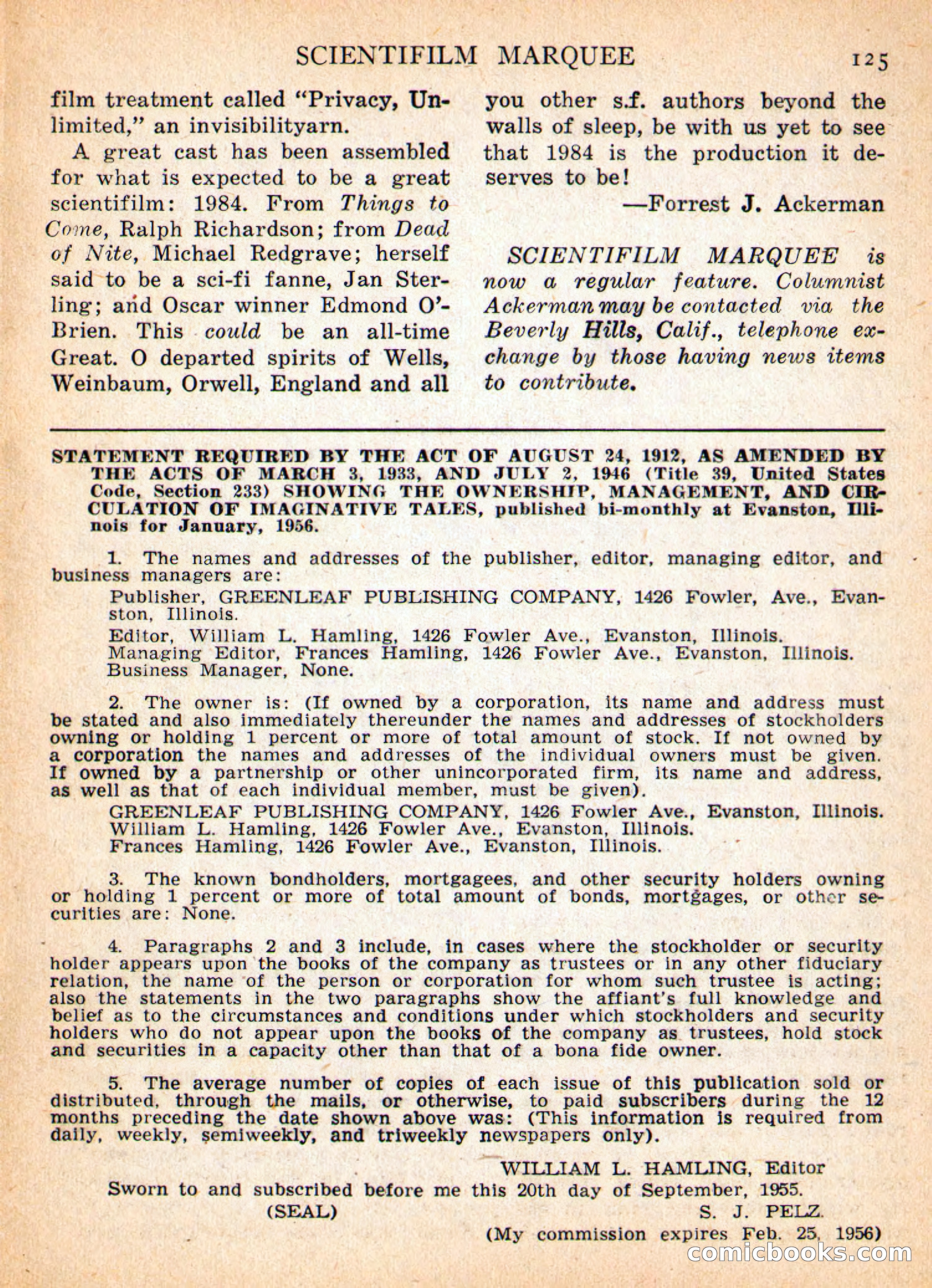 Imaginative Tales, January 1956 — page 125 of 132