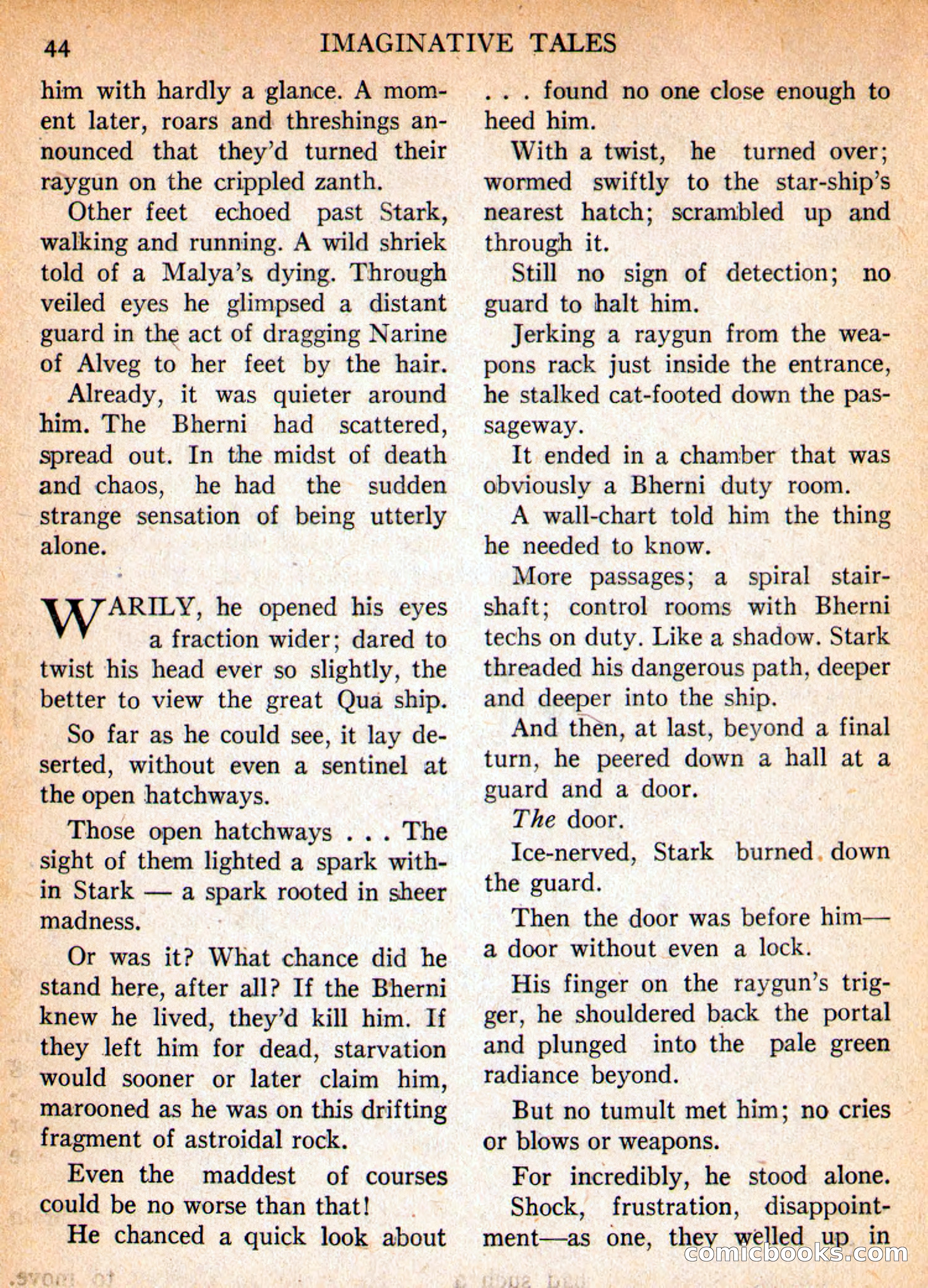 Imaginative Tales, March 1956 — page 44 of 132