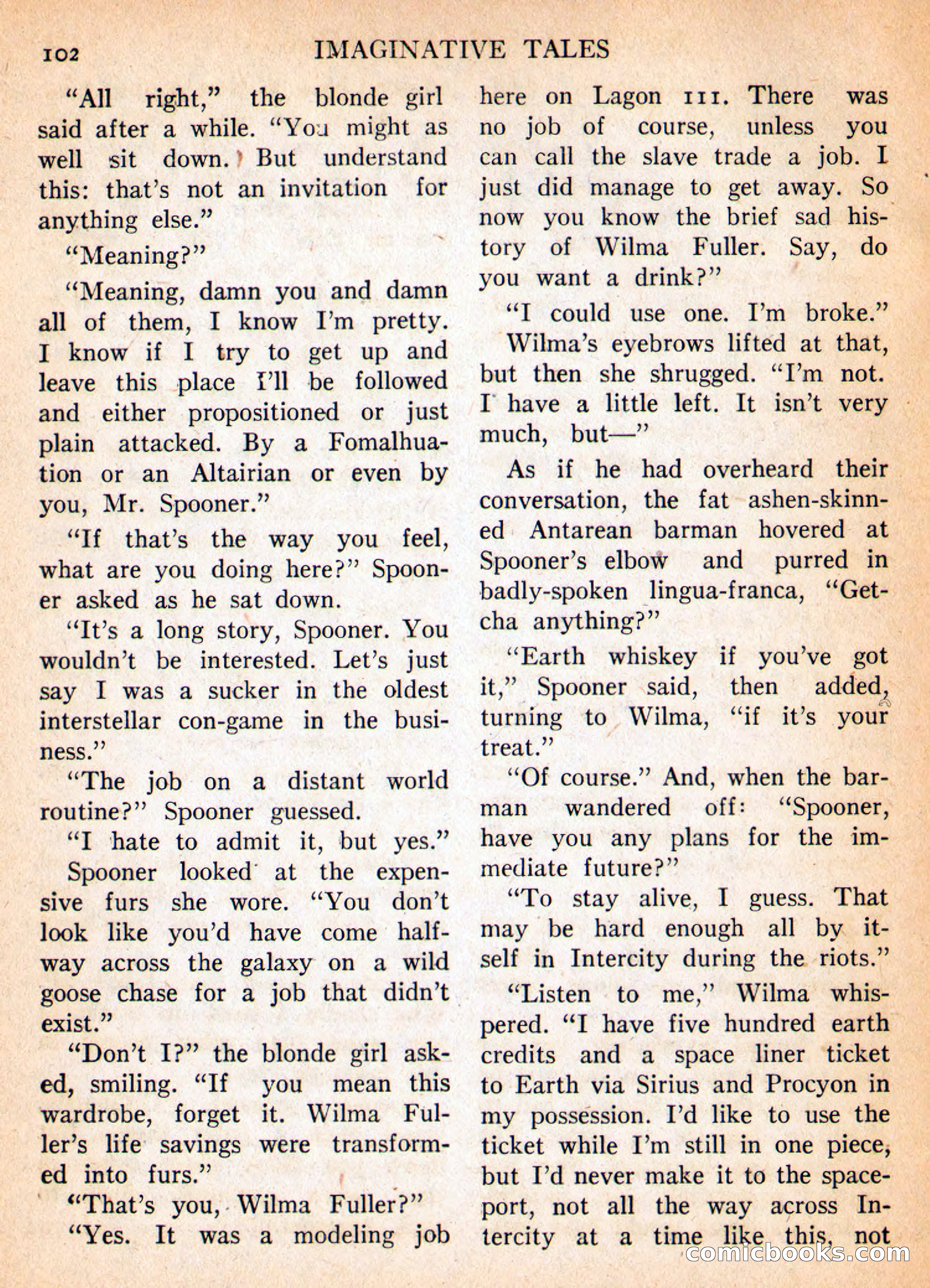 Imaginative Tales, March 1956 — page 102 of 132