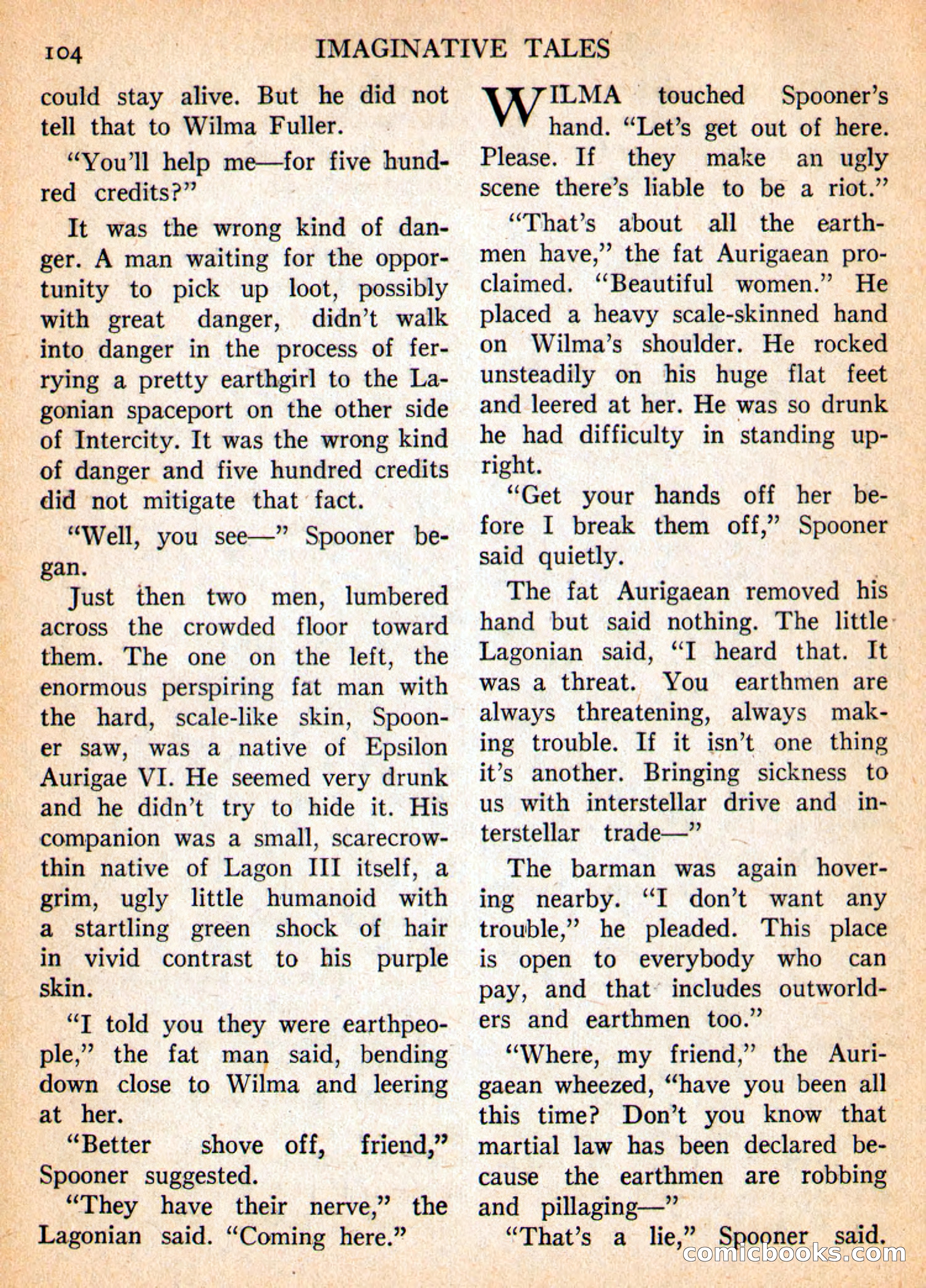 Imaginative Tales, March 1956 — page 104 of 132