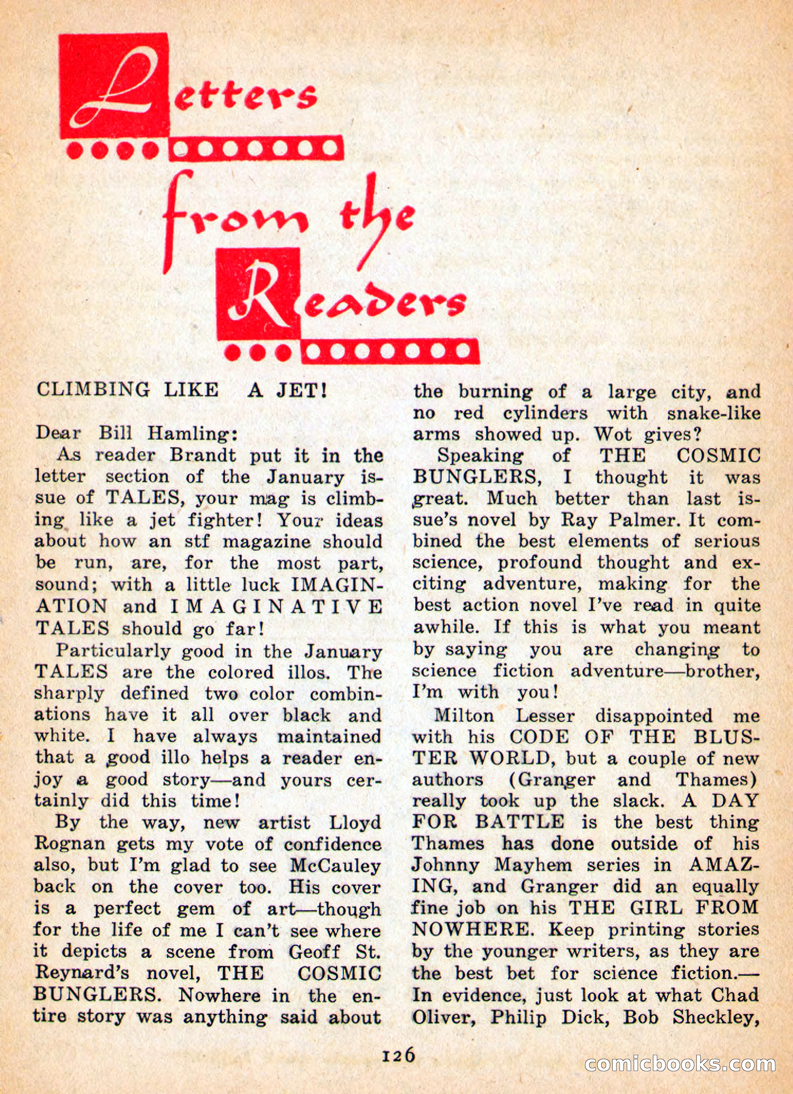 Imaginative Tales, March 1956 — page 126 of 132