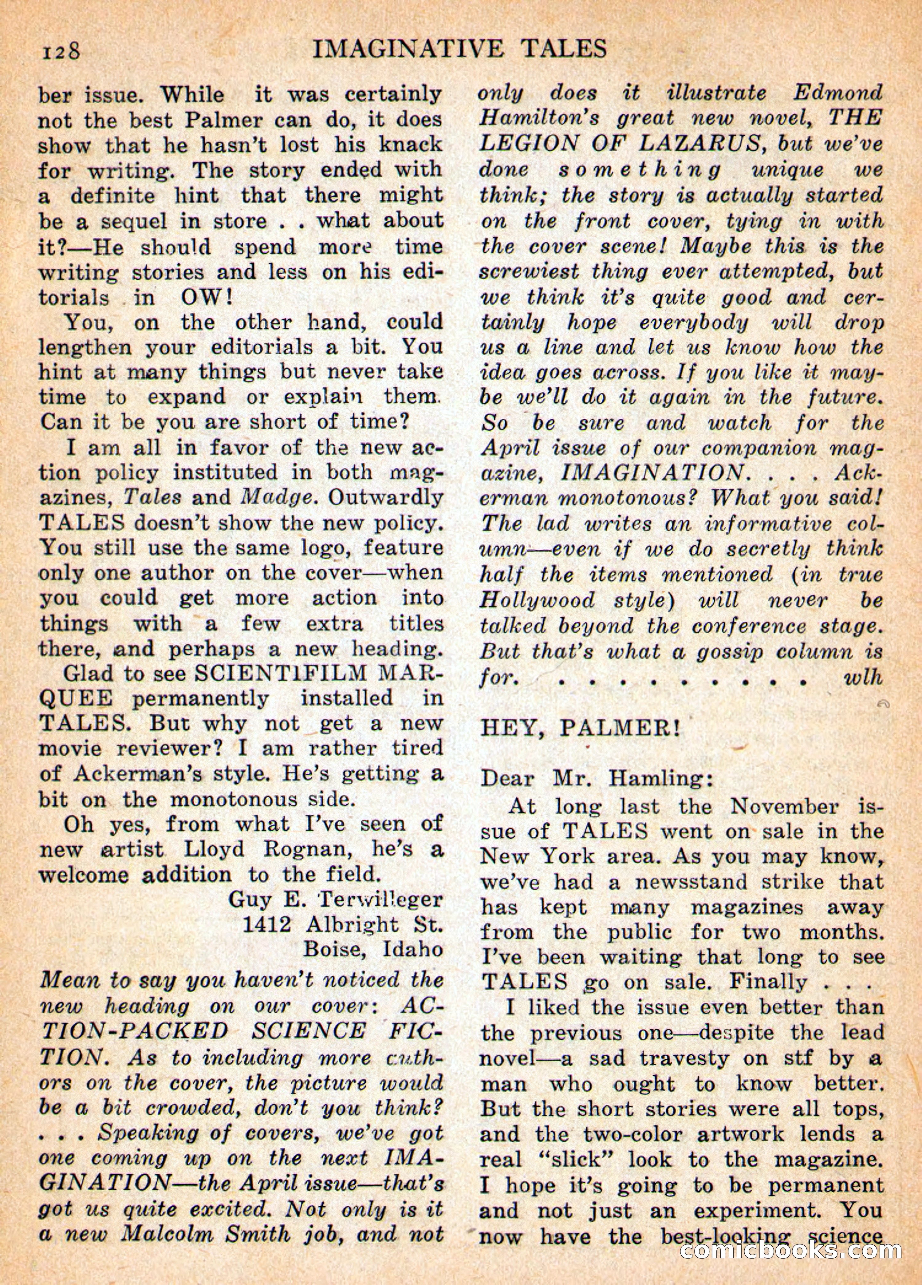 Imaginative Tales, March 1956 — page 128 of 132