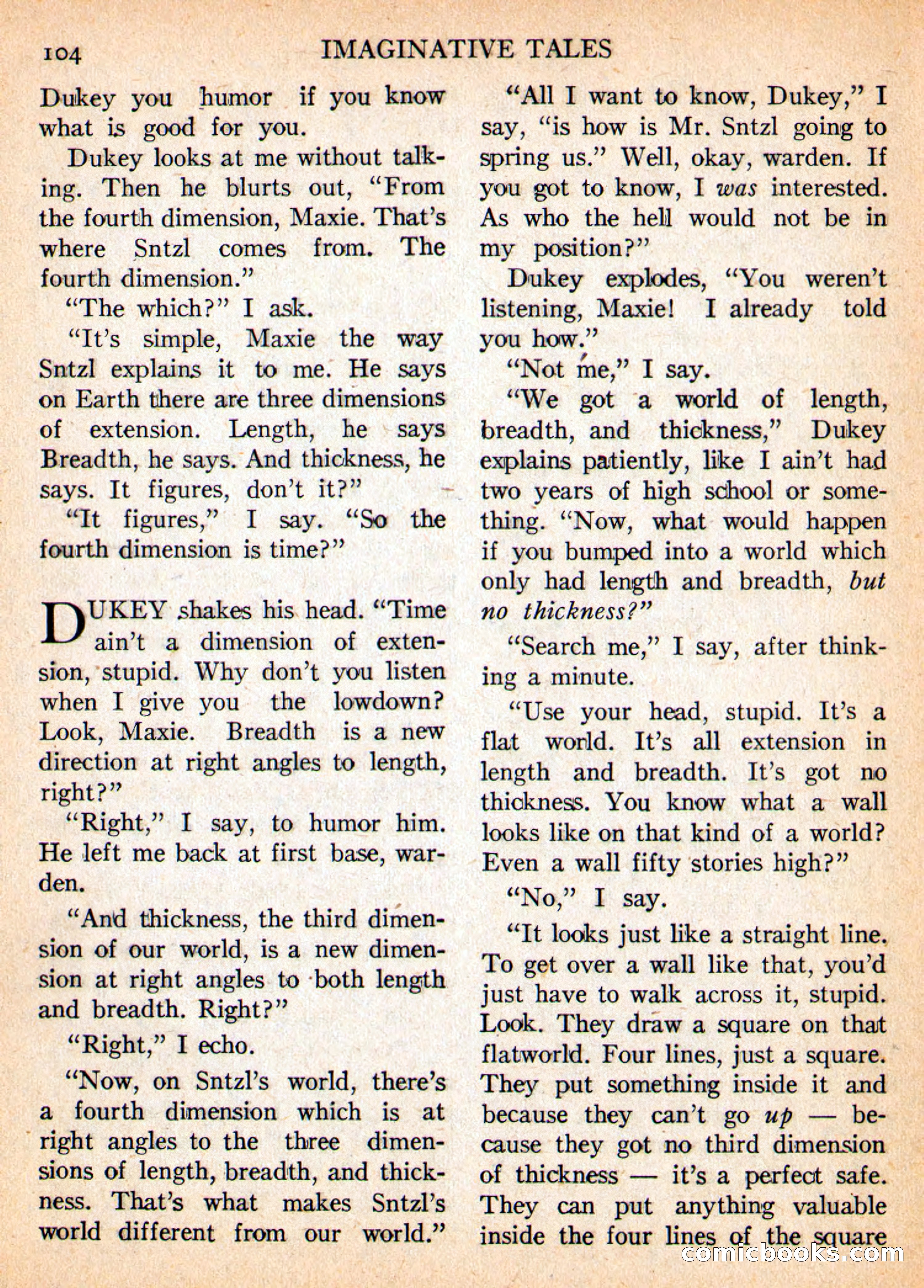 Imaginative Tales, May 1956 — page 104 of 132