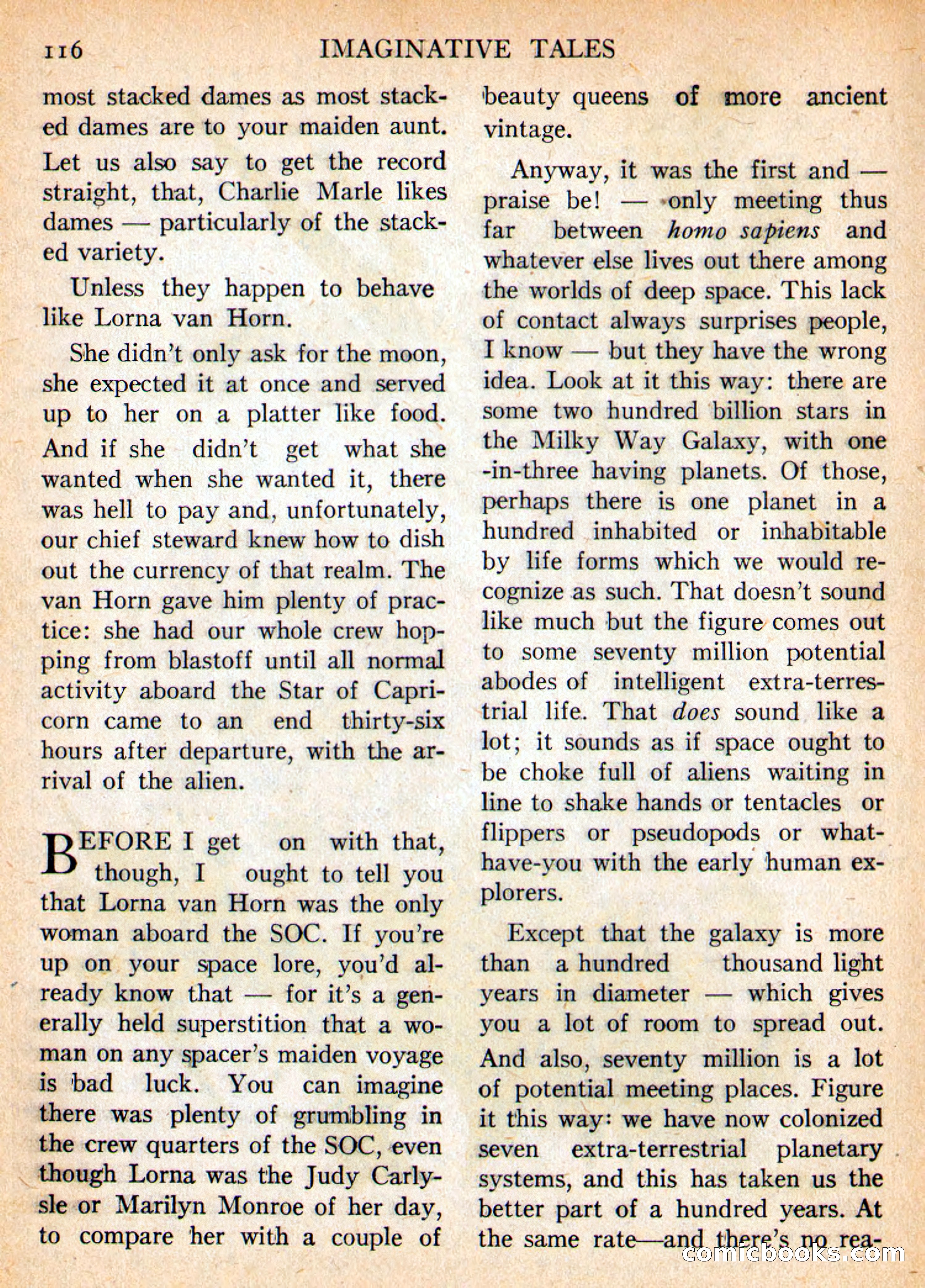 Imaginative Tales, May 1956 — page 116 of 132