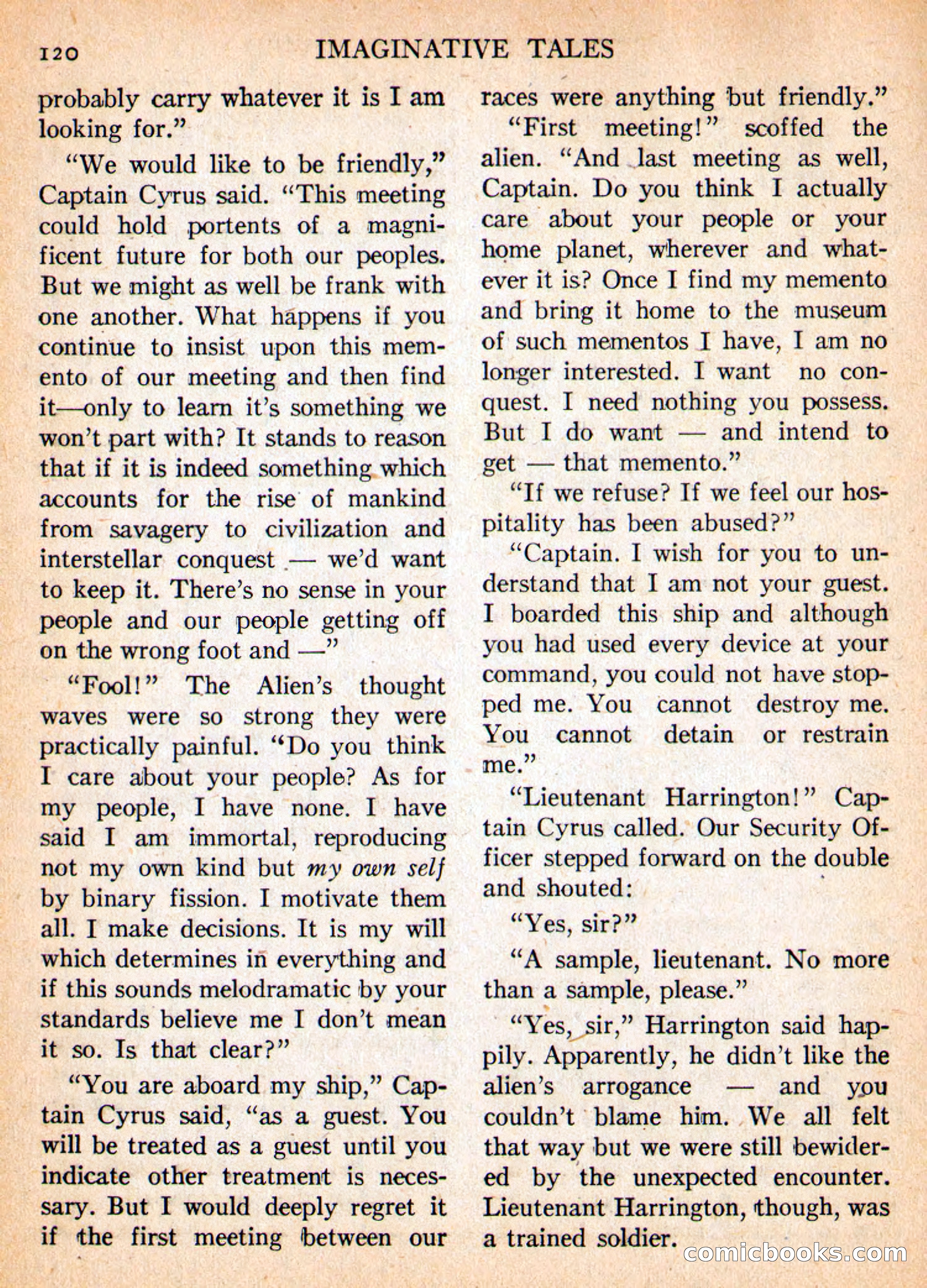 Imaginative Tales, May 1956 — page 120 of 132