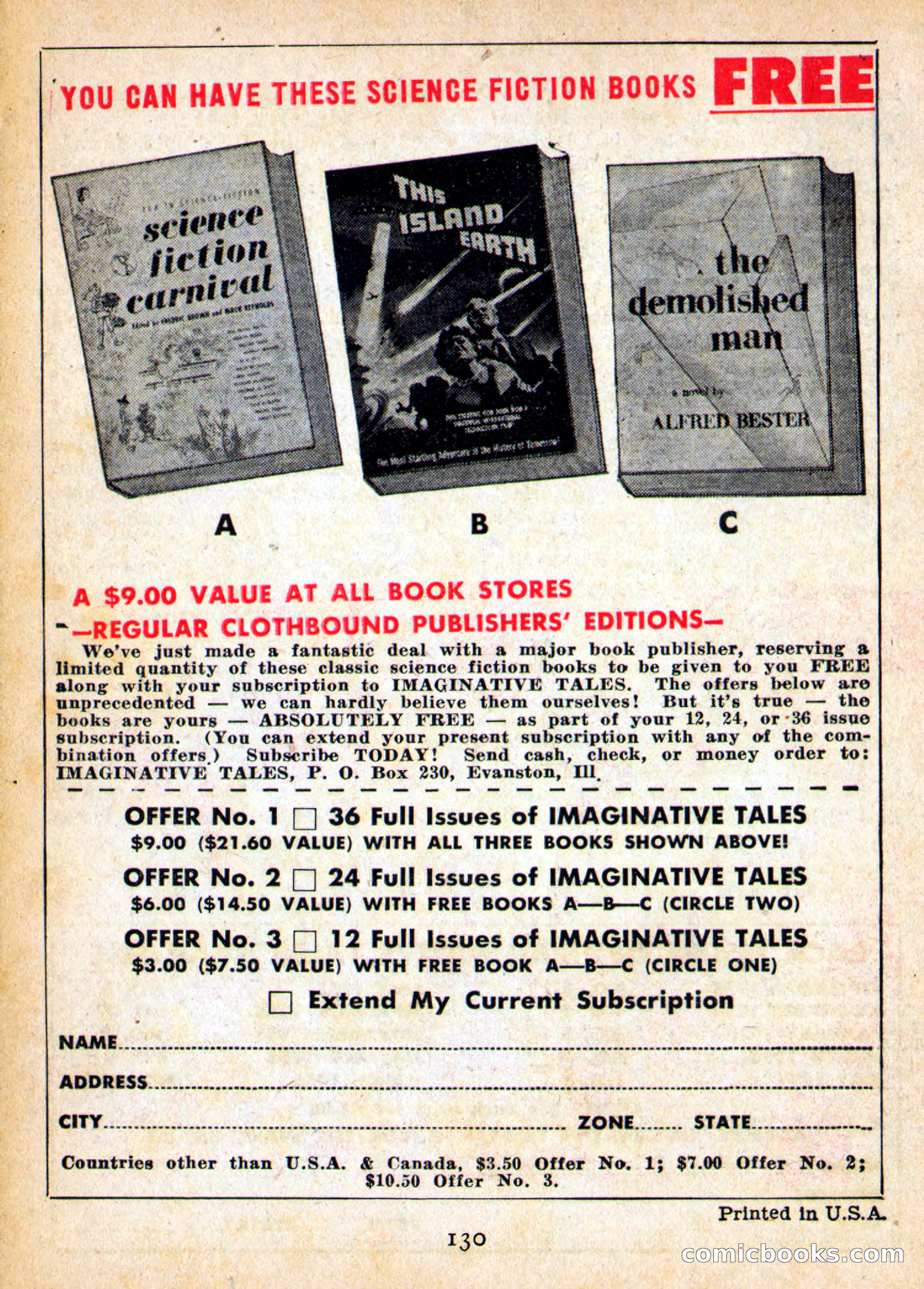 Imaginative Tales, May 1956 — page 130 of 132