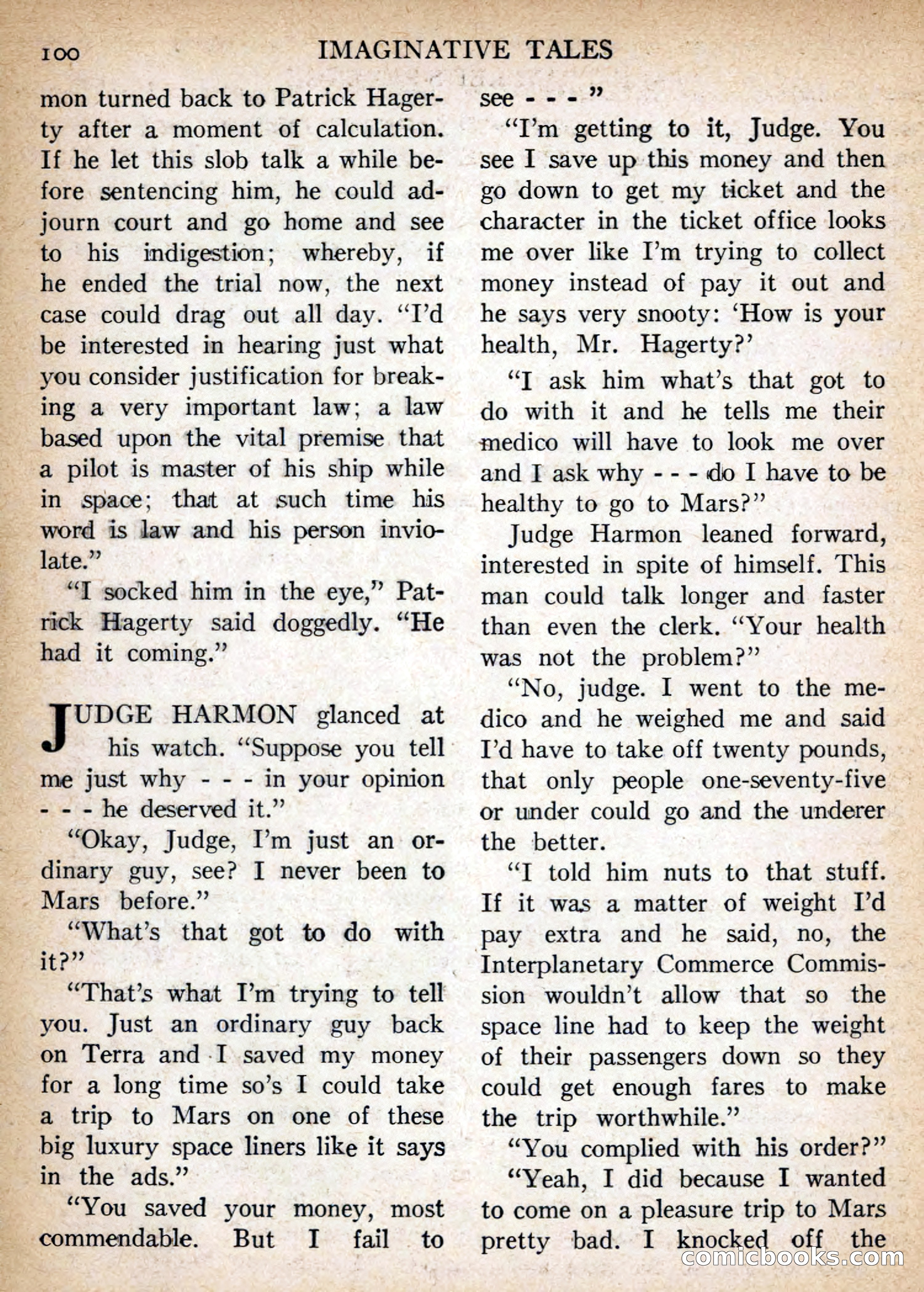 Imaginative Tales, July 1956 — page 100 of 132