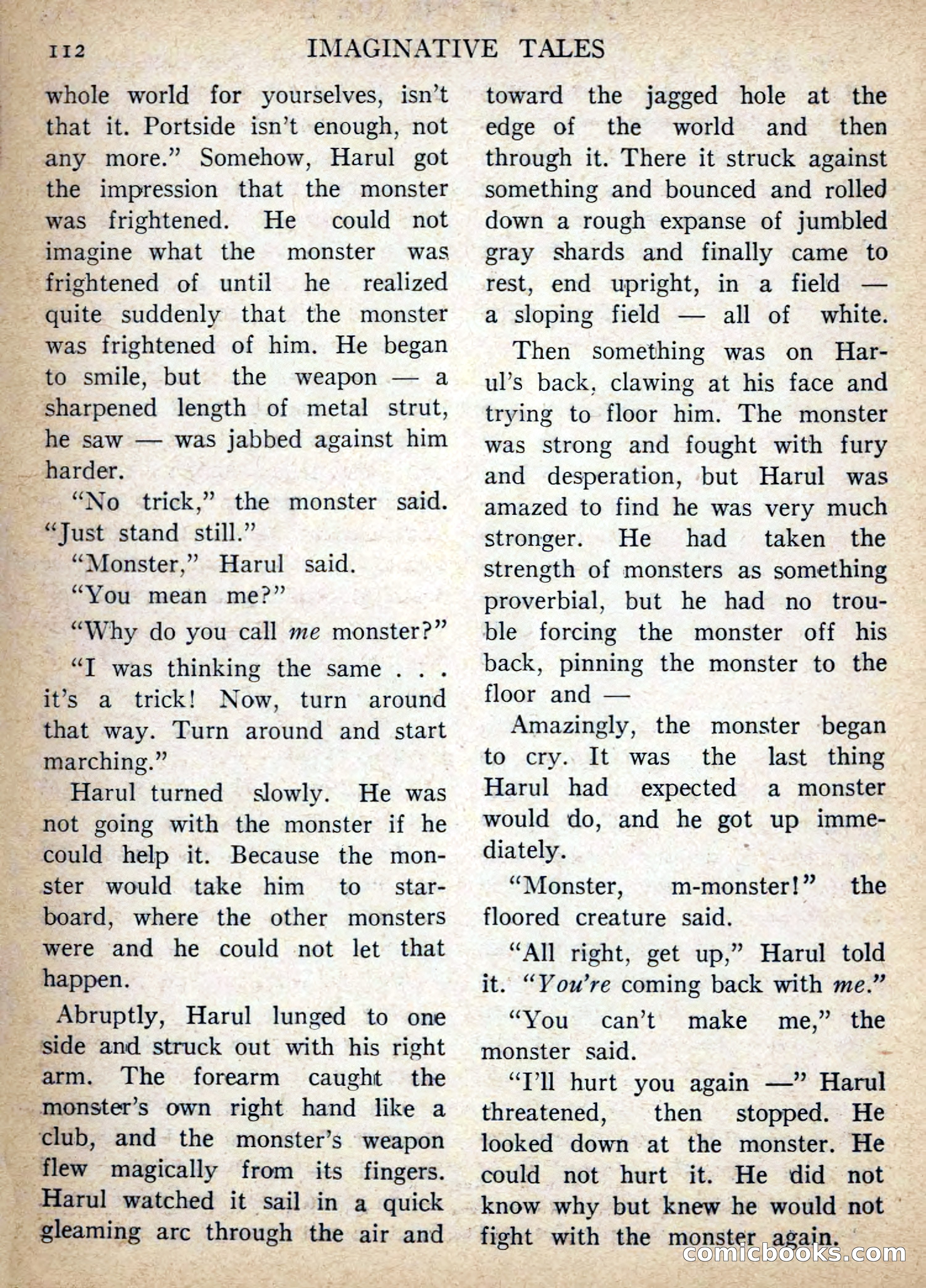 Imaginative Tales, July 1956 — page 112 of 132