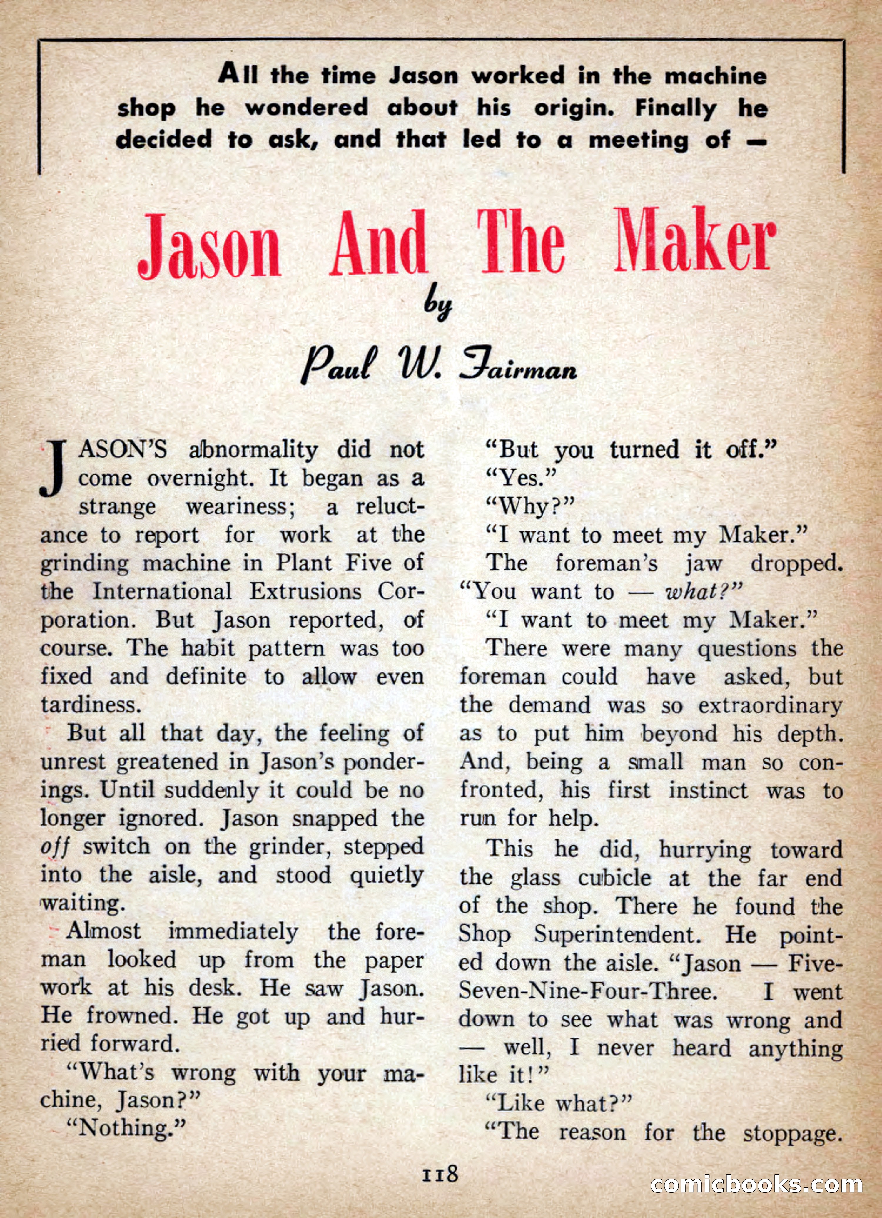 Imaginative Tales, July 1956 — page 118 of 132