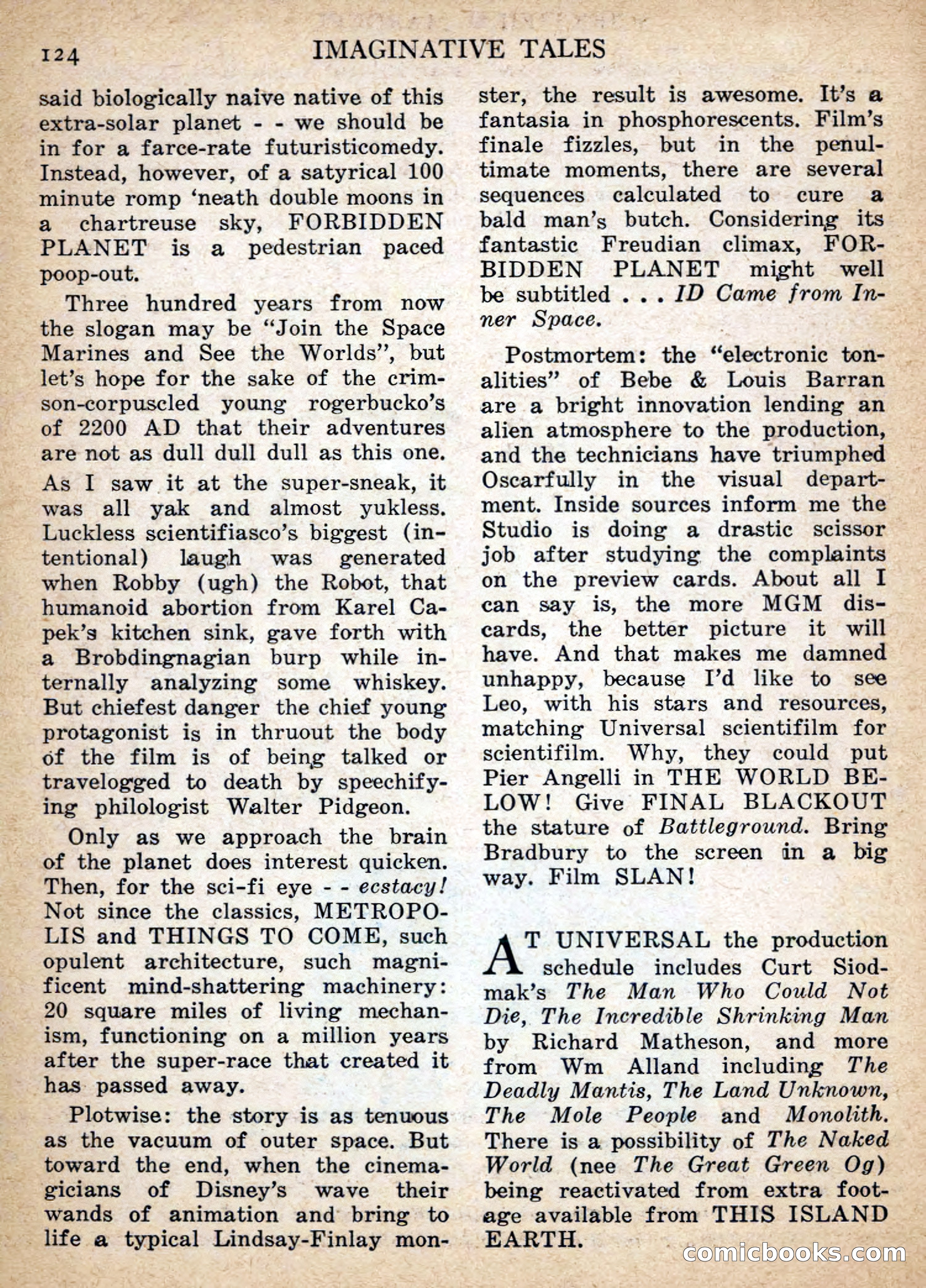 Imaginative Tales, July 1956 — page 124 of 132